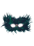 Green/Black Feather Eye Mask 1
