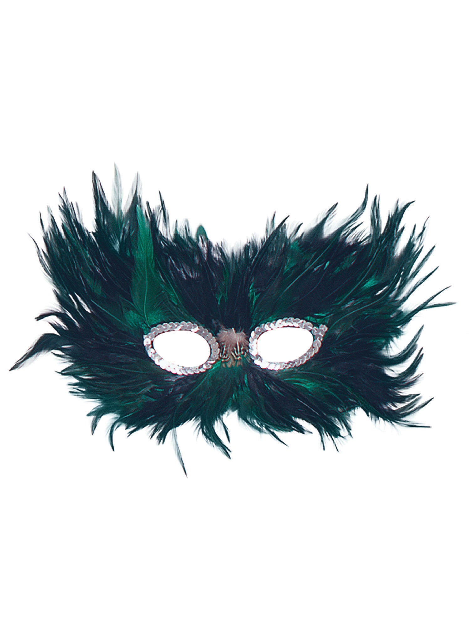 Green/Black Feather Eye Mask 1