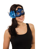 Blue Braided Eye Mask W/Side Flower 1