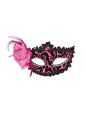 Pink/Black Eyemask W/Side Feather 1