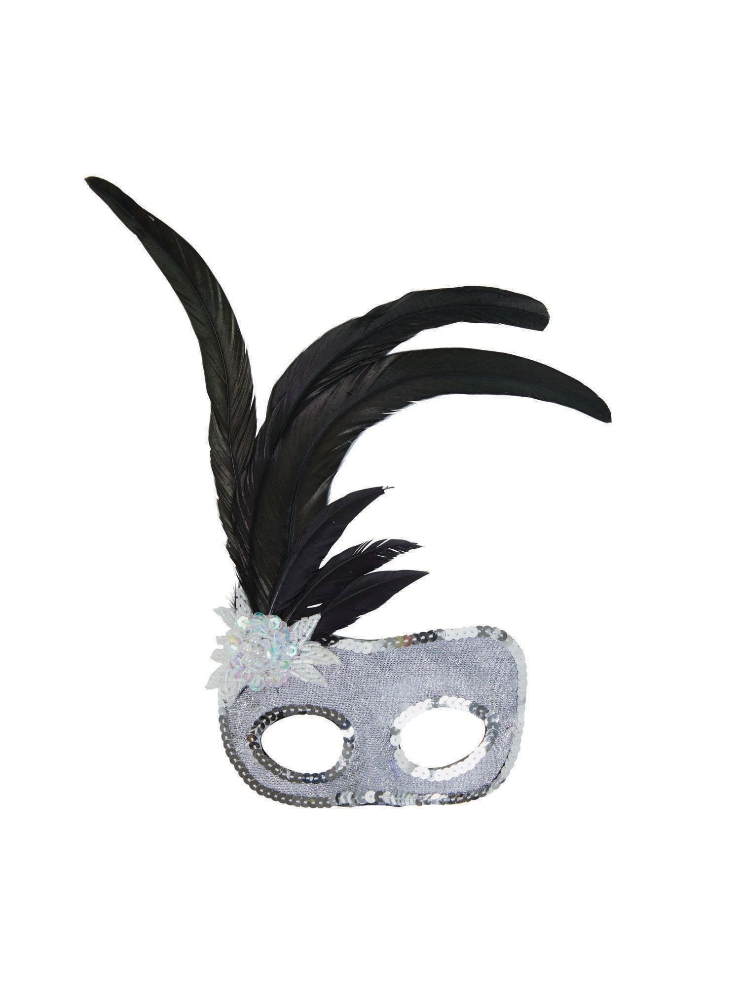 Silver Face Mask W/Sequins 1