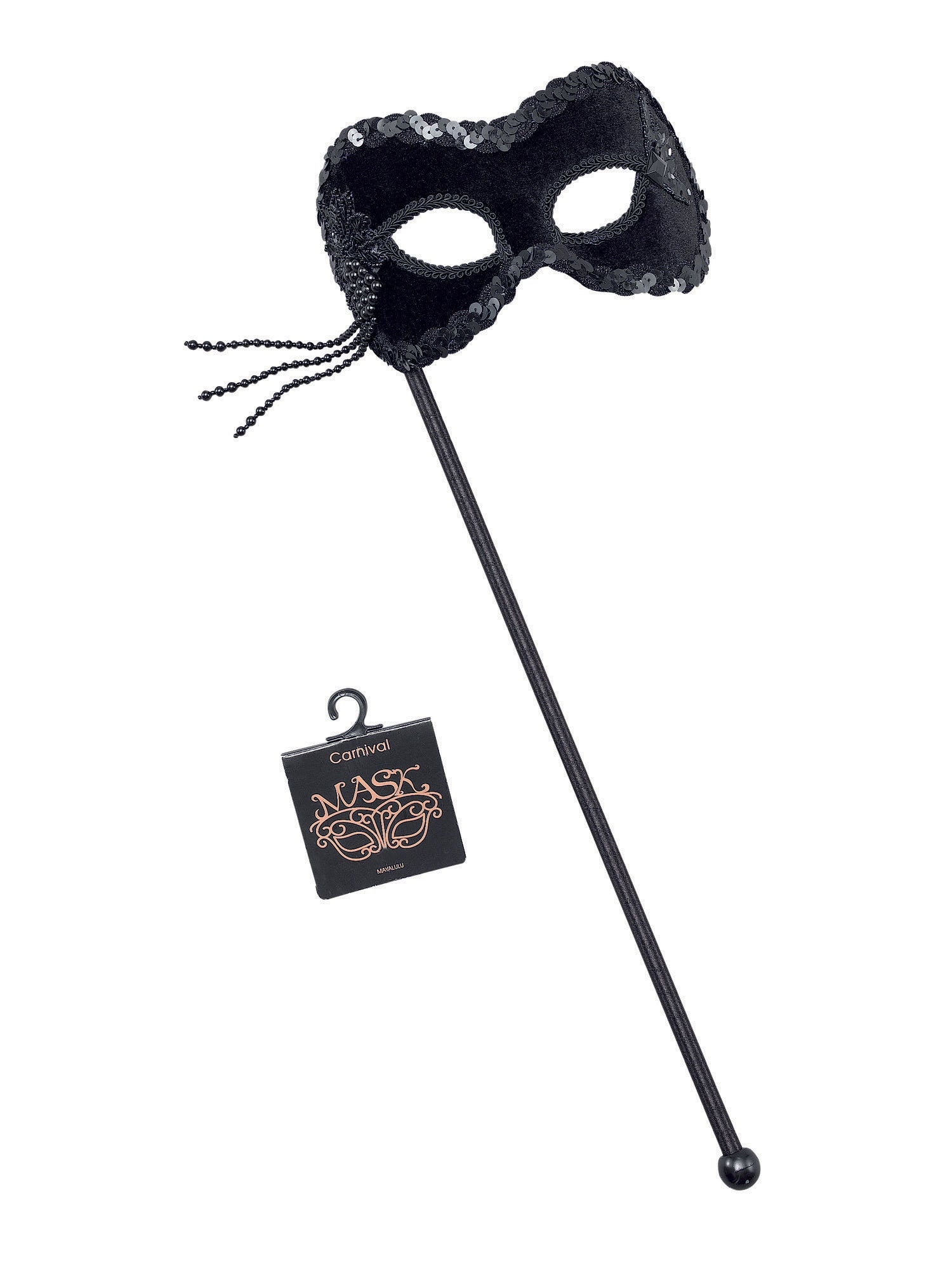 Black Velvet Mask On Stick 1