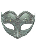 Jewelled Party Mask Silver (H/B) 1