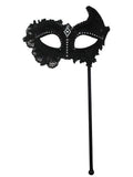 Black Lace Mask On Stick 1