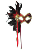 Red Mask & Feathers On Stick 1