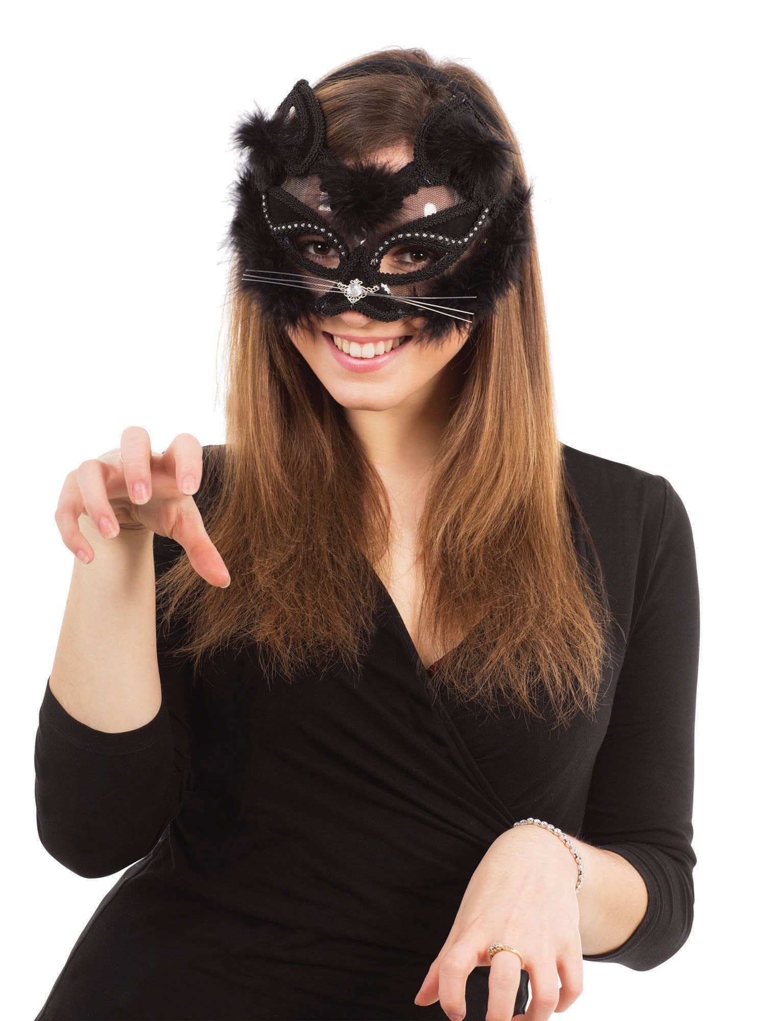 Transparent Black Cat Mask 1