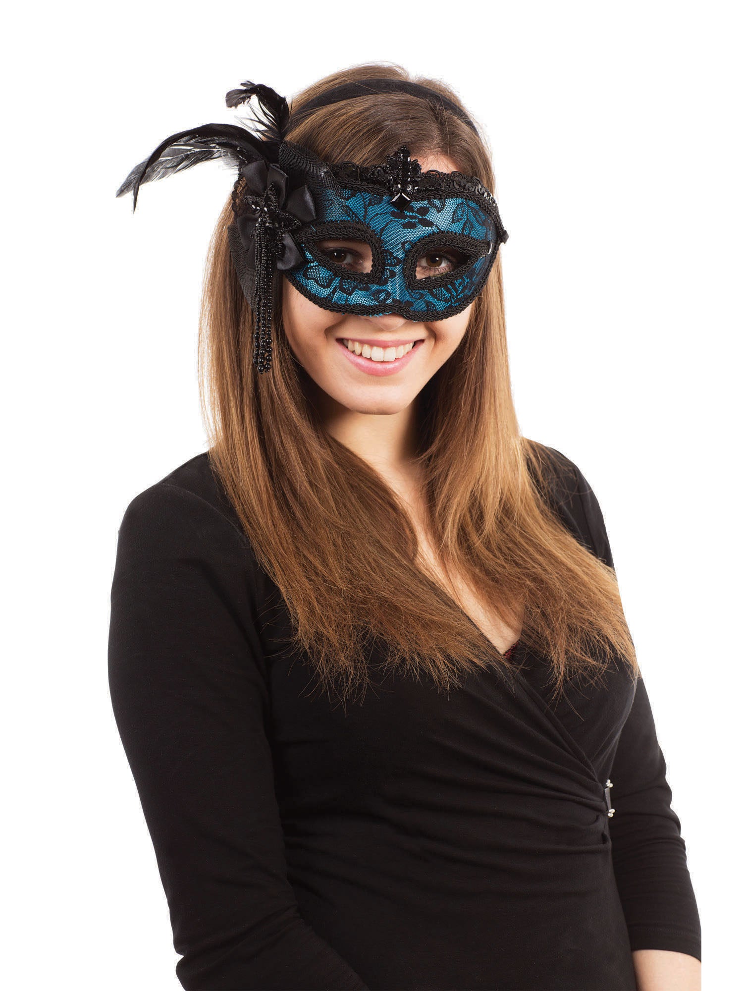 Blue Side Feather Mask 1