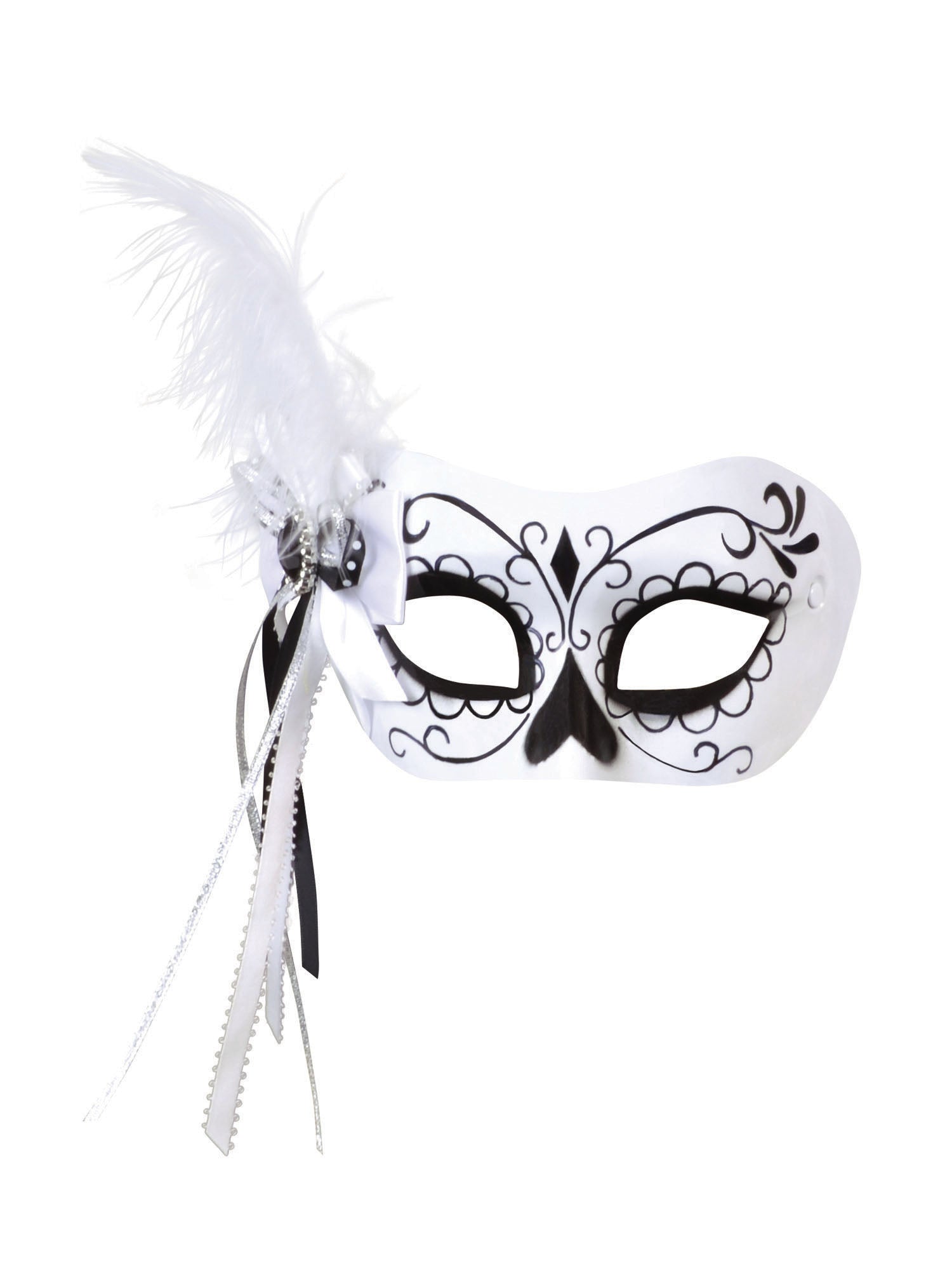 Calavera Mask W/Side Feather 1