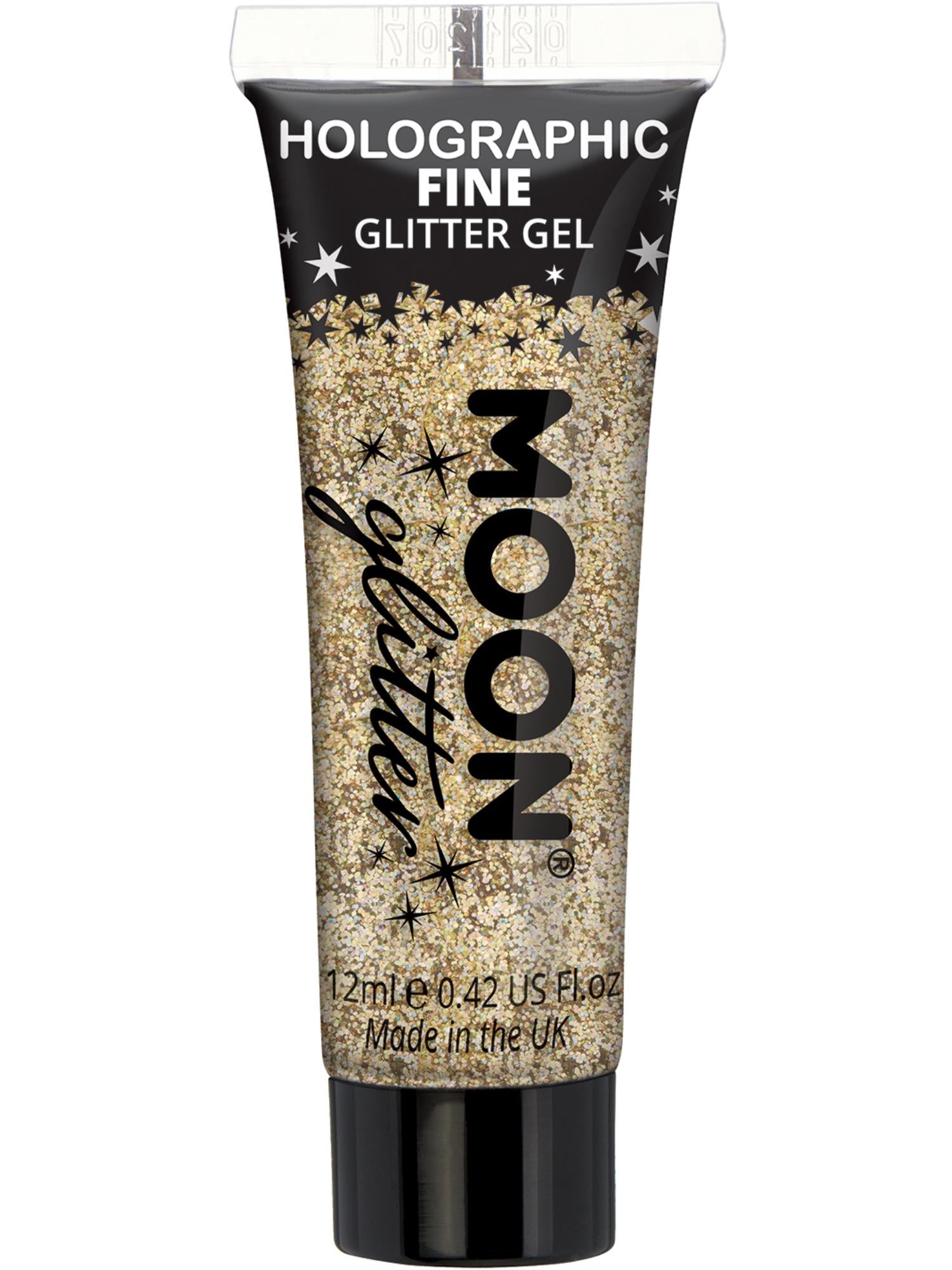 Moon Glitter Holographic Fine Glitter Gel, Gold 1