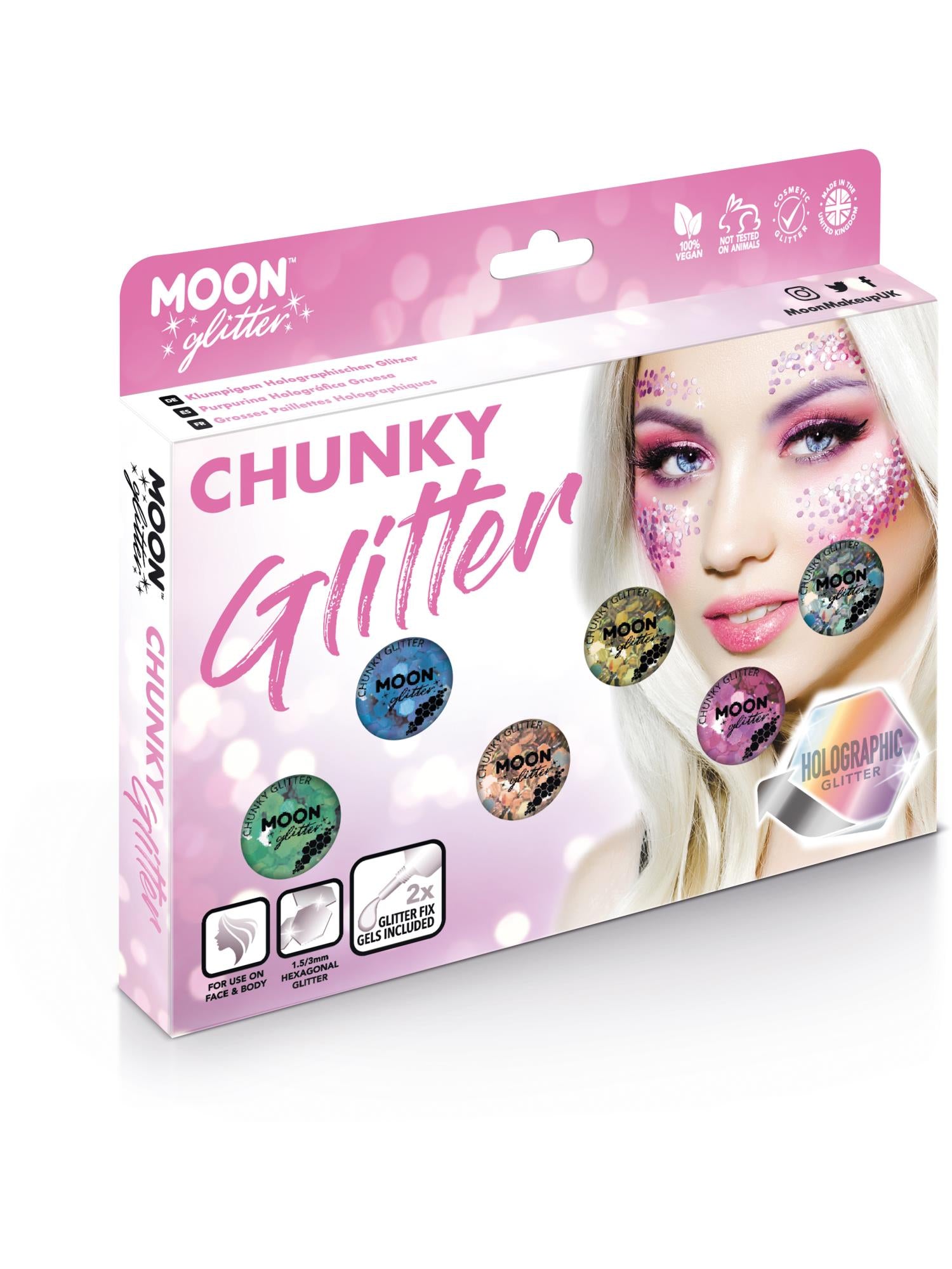 Moon Glitter Holographic Chunky Glitter, Assorted 1