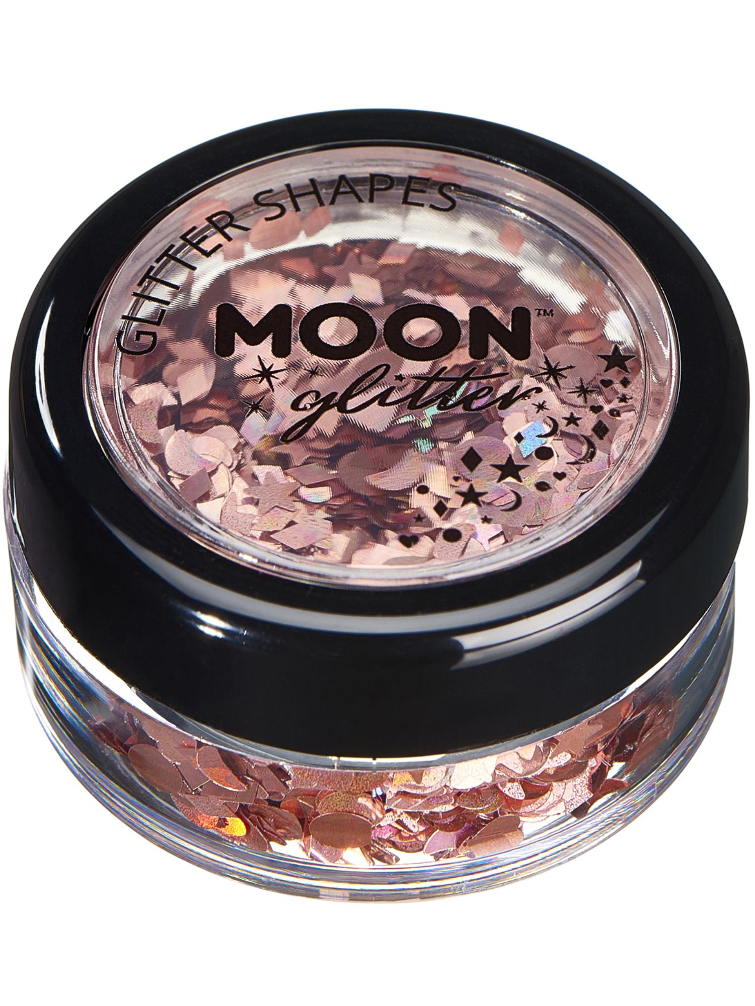 Moon Glitter Holographic Glitter Shapes, Rose Gold 1