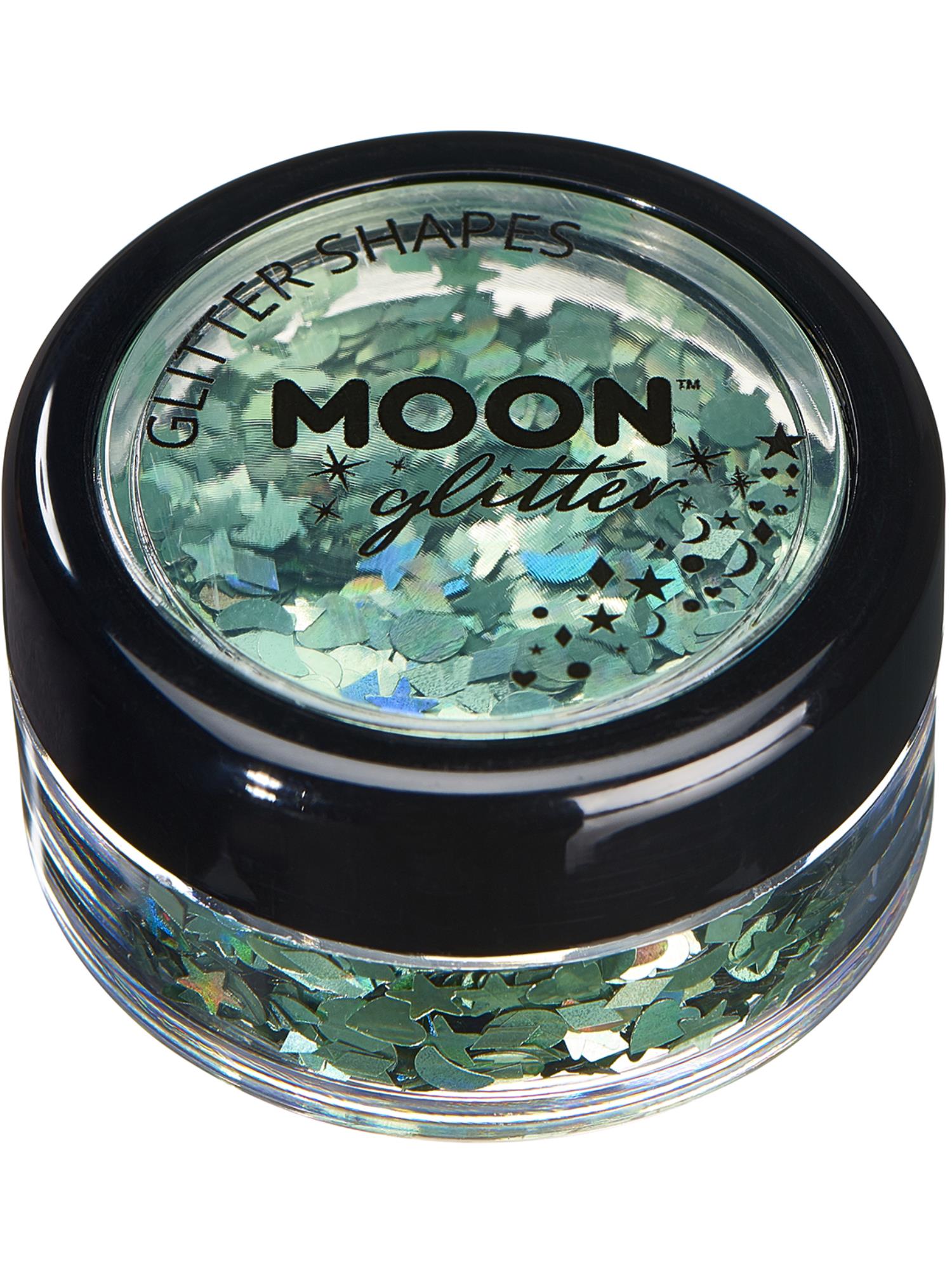 Moon Glitter Holographic Glitter Shapes, Green 1
