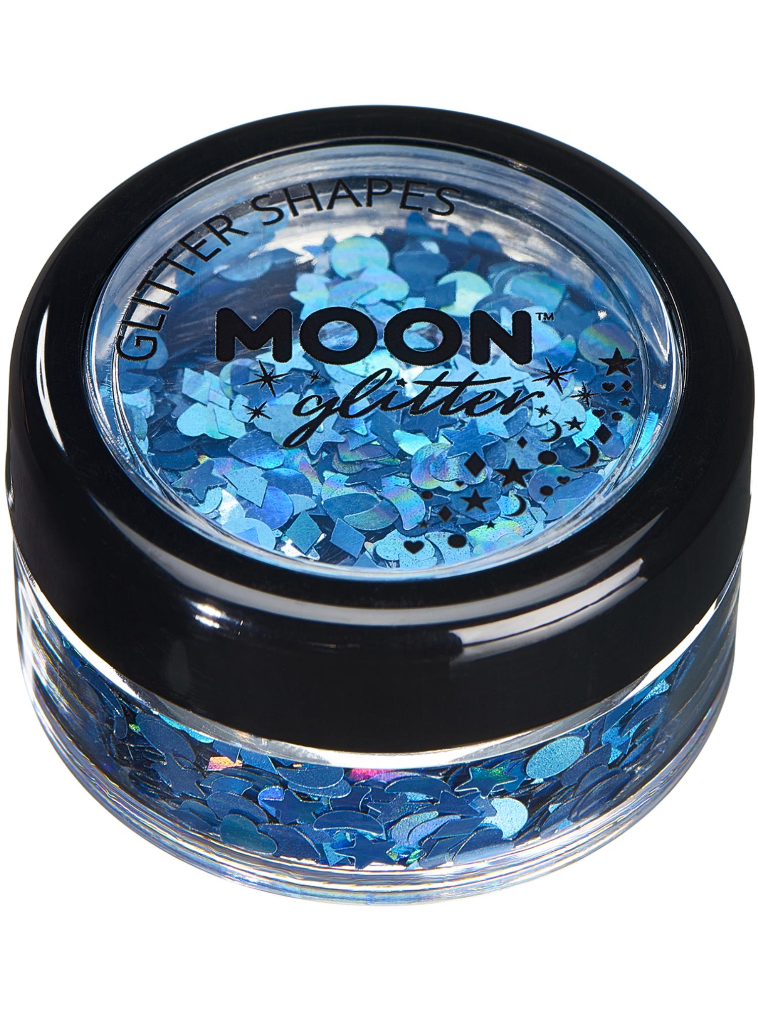 Moon Glitter Holographic Glitter Shapes, Blue 1
