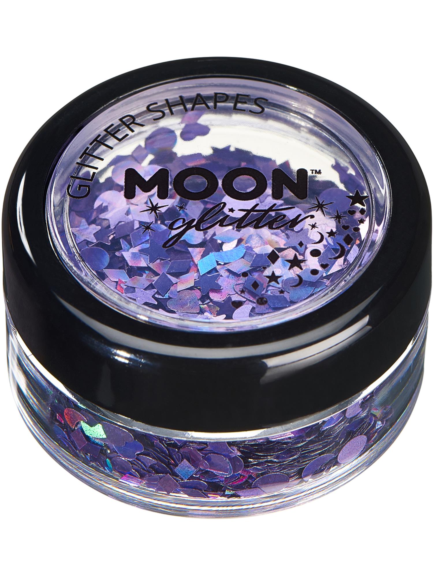 Moon Glitter Holographic Glitter Shapes, Purple 1