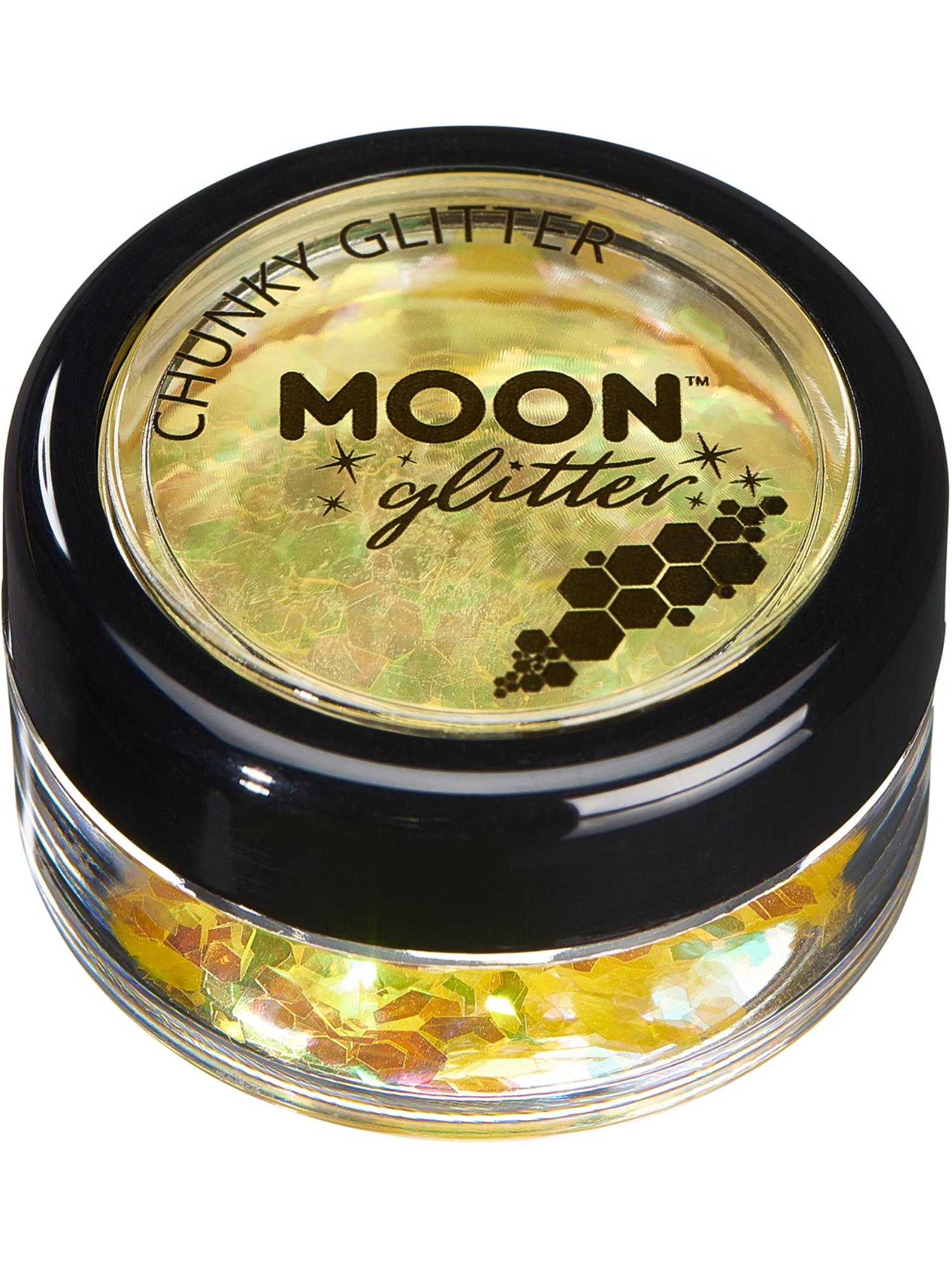 Moon Glitter Iridescent Chunky Glitter, Yellow 1