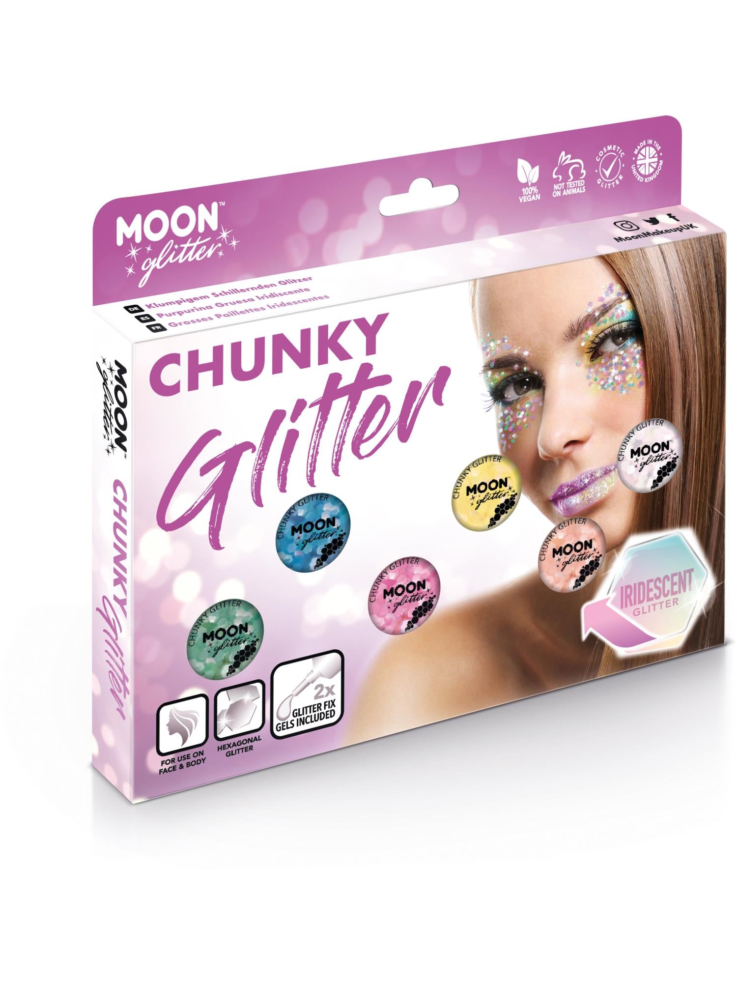 Moon Glitter Iridescent Chunky Glitter, Assorted 1