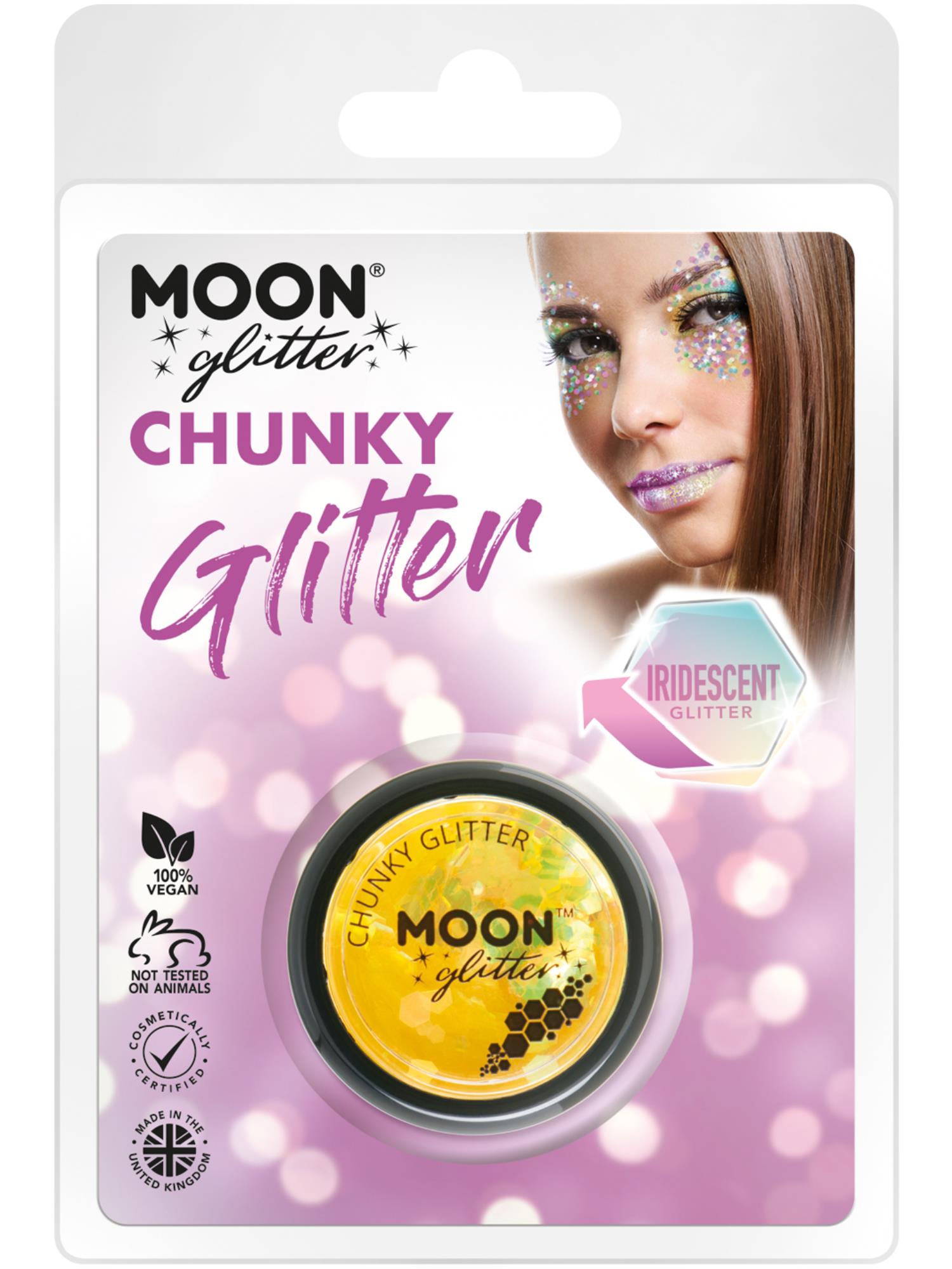 Moon Glitter Iridescent Chunky Glitter, Yellow 1