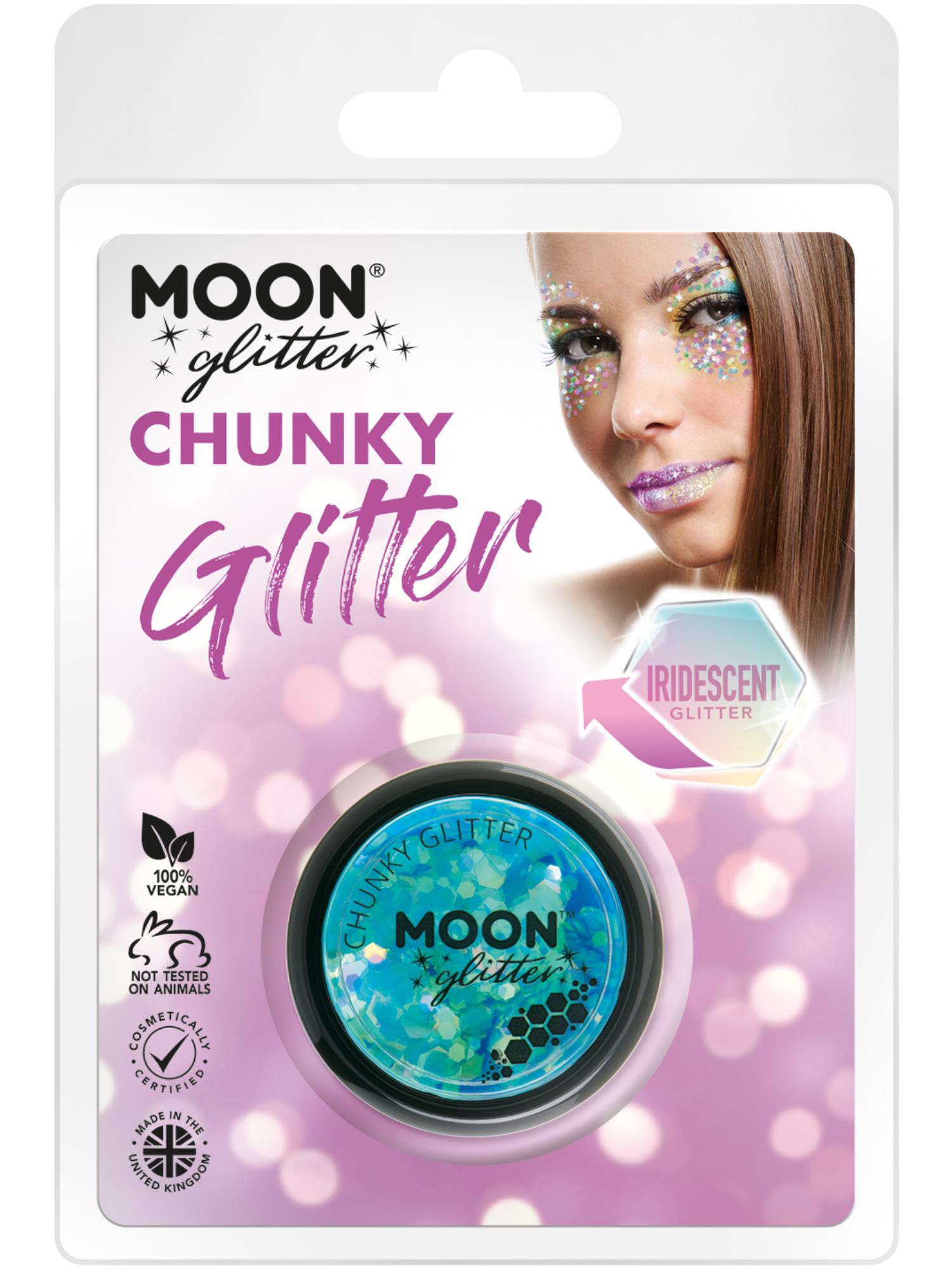 Moon Glitter Iridescent Chunky Glitter, Blue 1