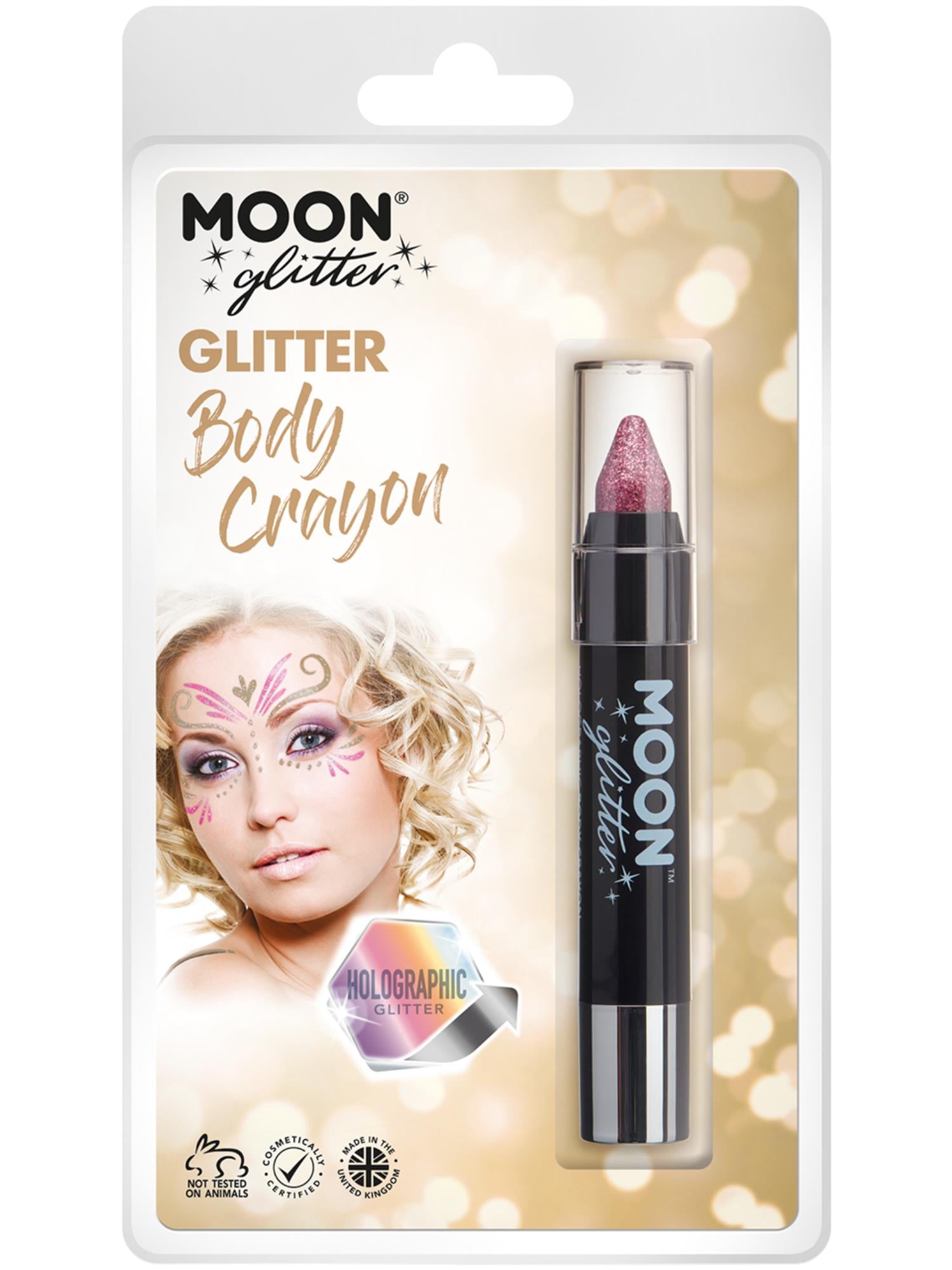 Moon Glitter Holographic Body Crayons, Pink 1