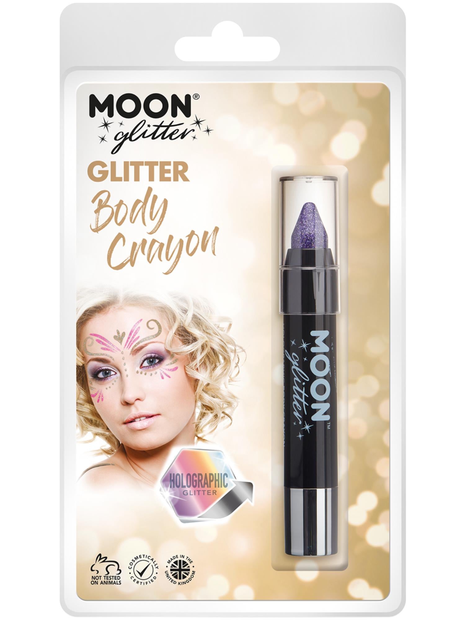 Moon Glitter Holographic Body Crayons, Purple 1