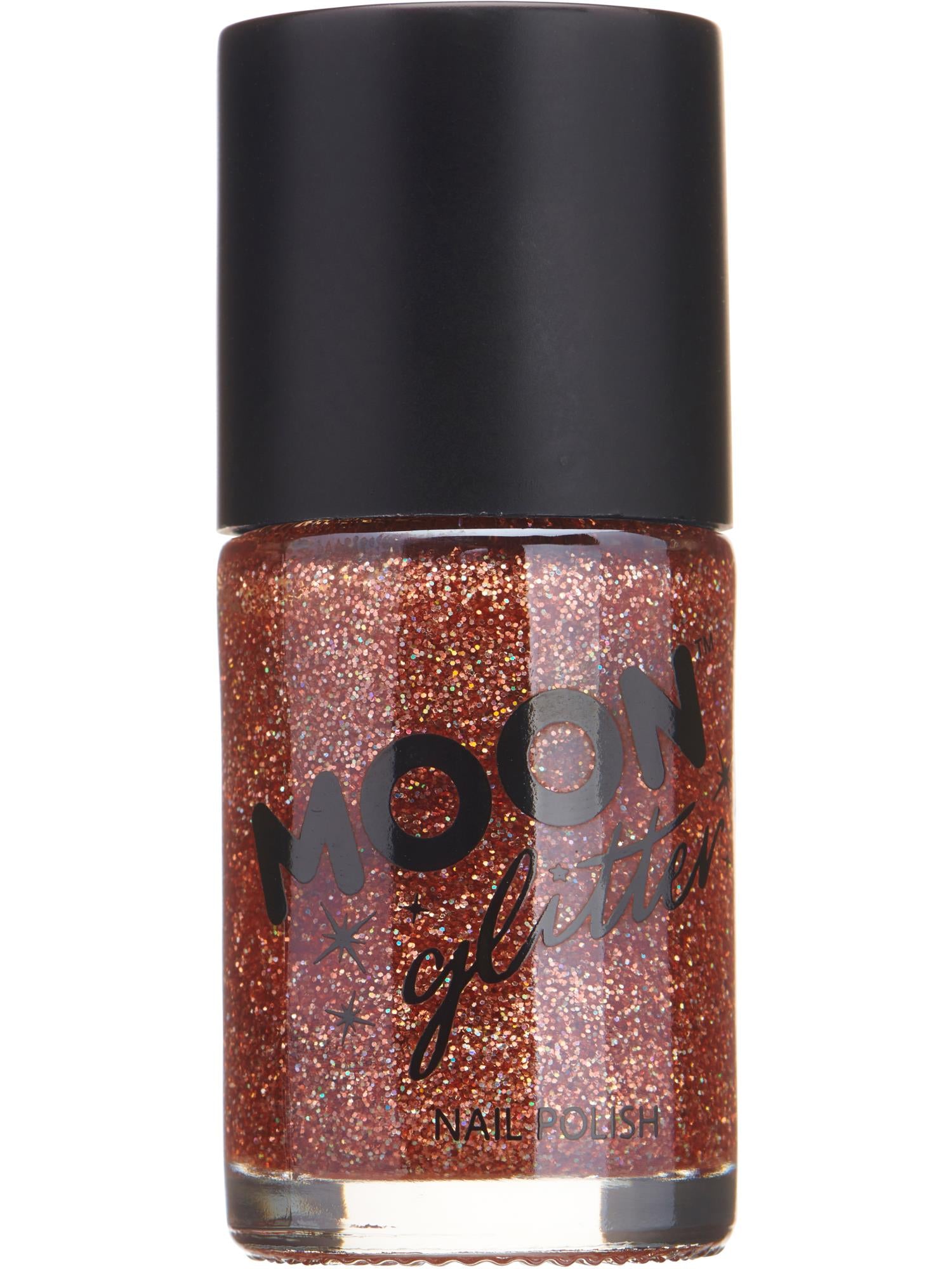 Moon Glitter Holographic Nail Polish, Rose Gold 1