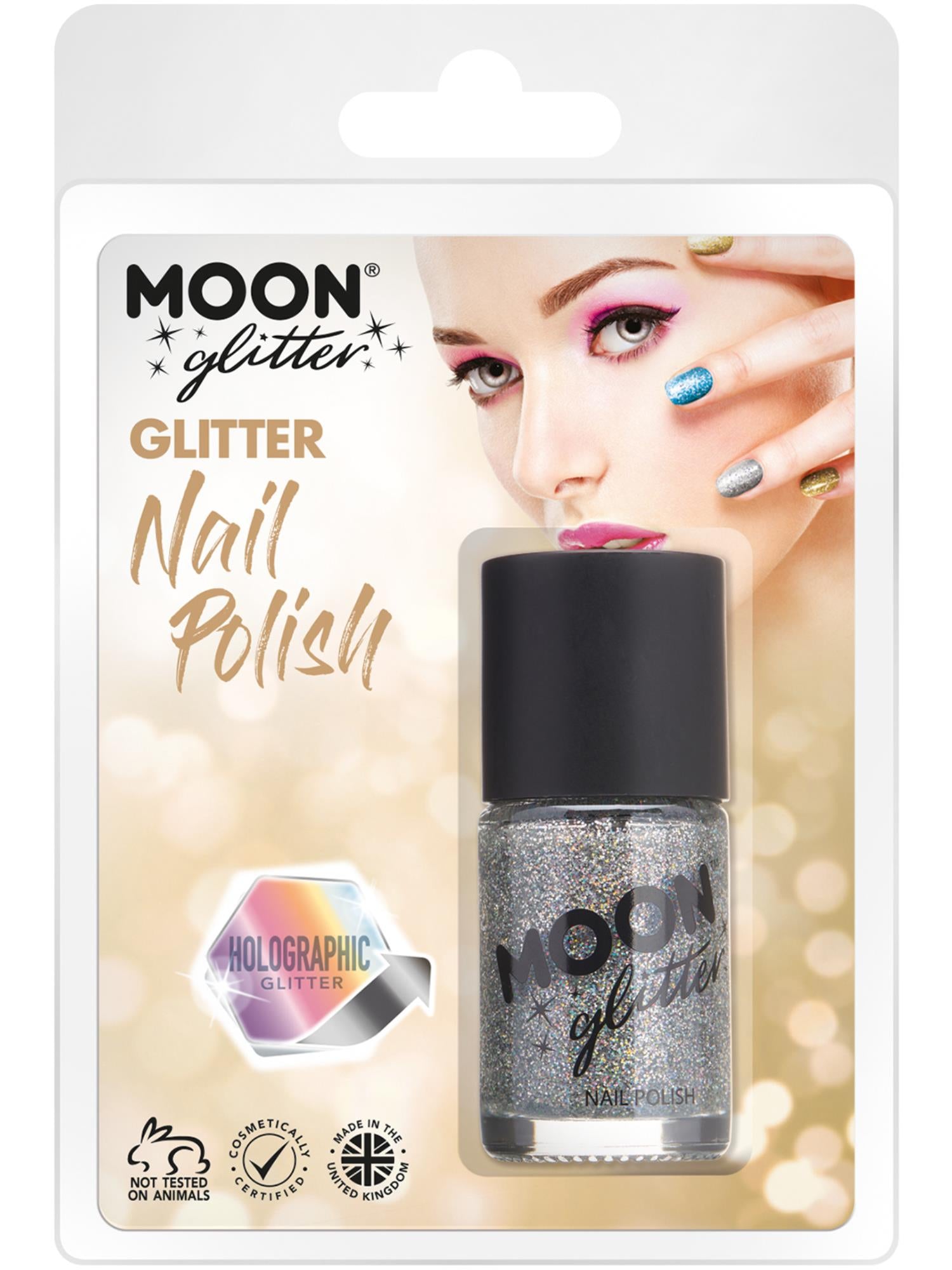 Moon Glitter Holographic Nail Polish, Silver 1
