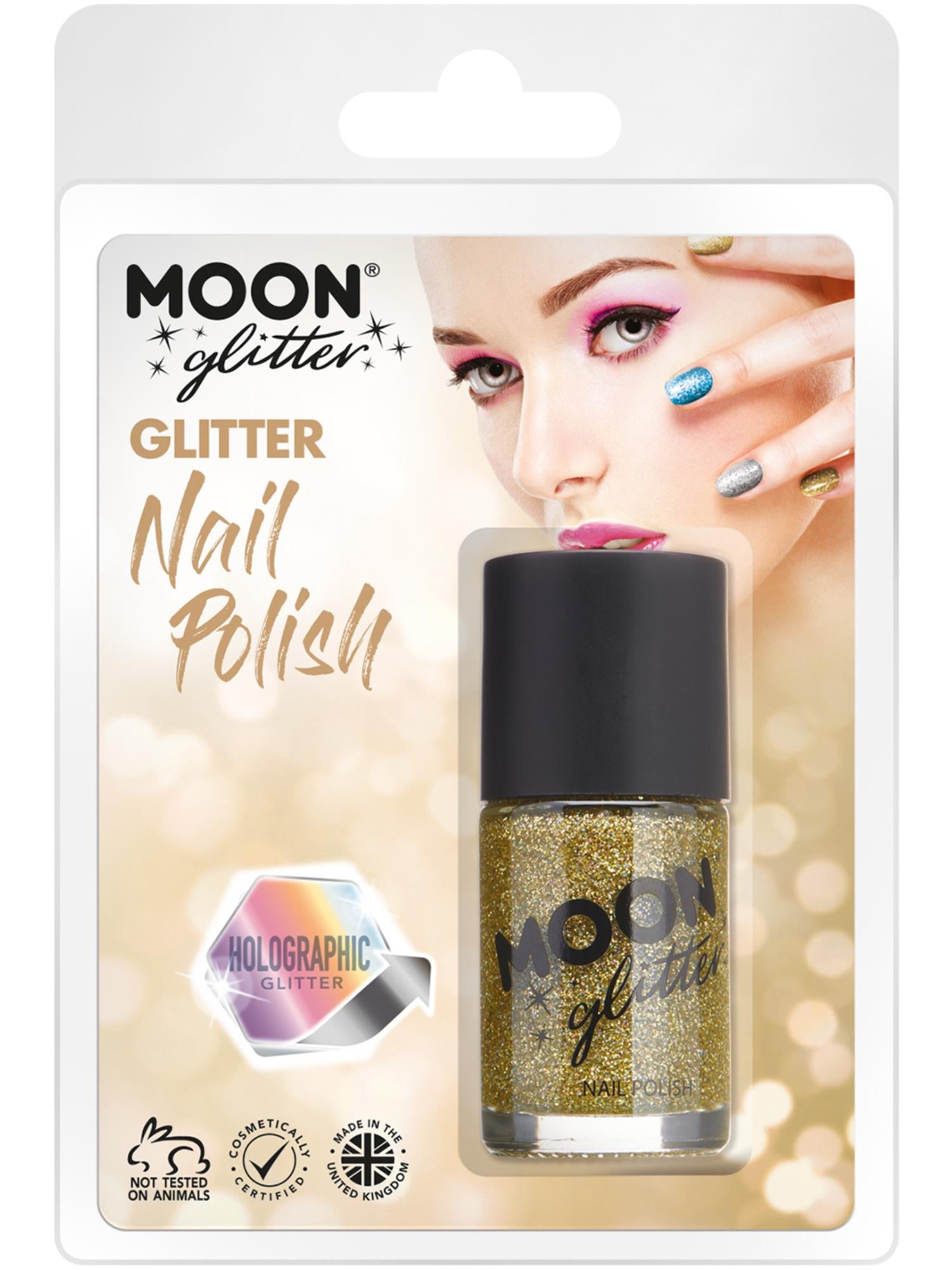 Moon Glitter Holographic Nail Polish, Gold 1