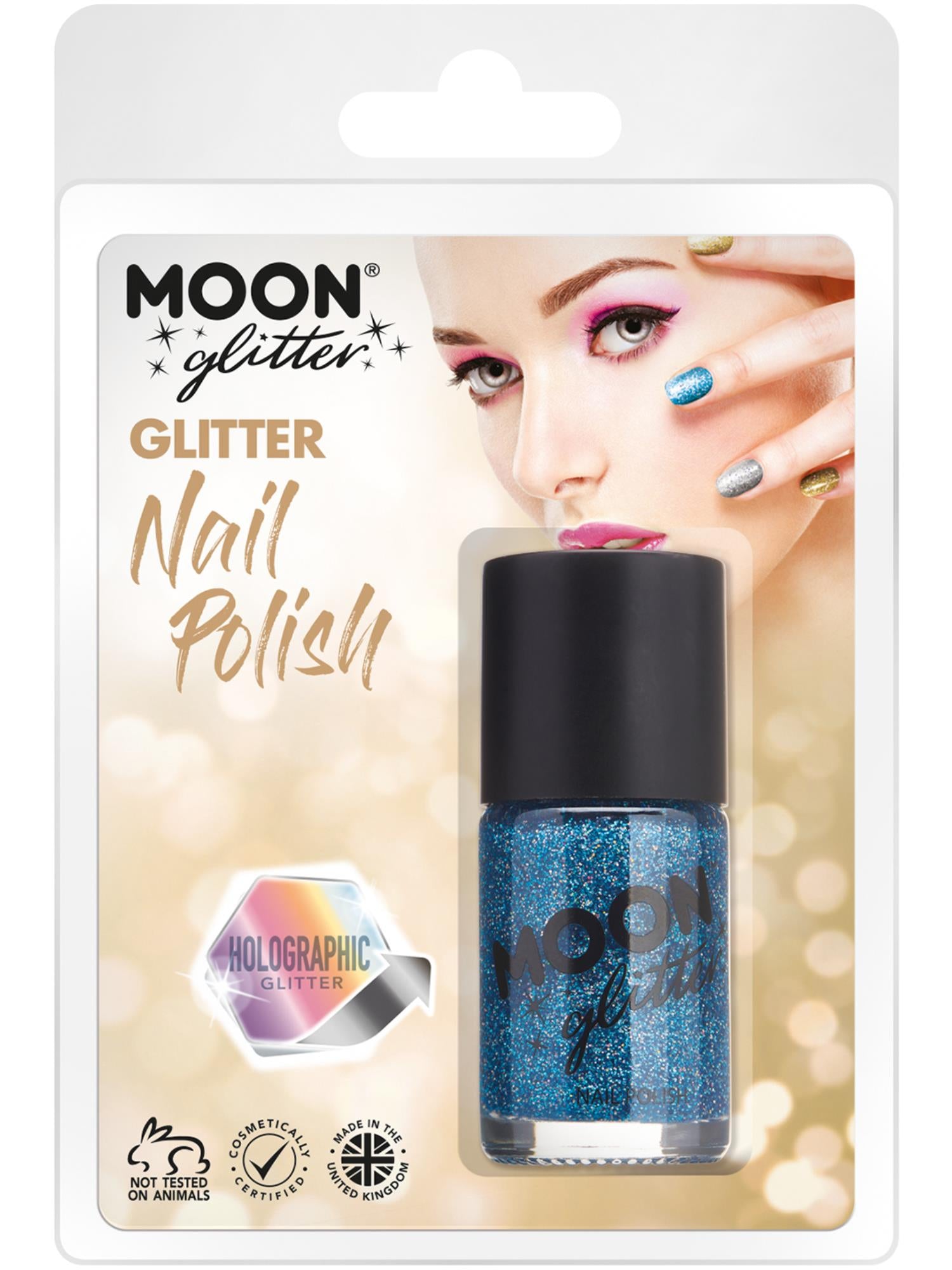 Moon Glitter Holographic Nail Polish, Blue 1