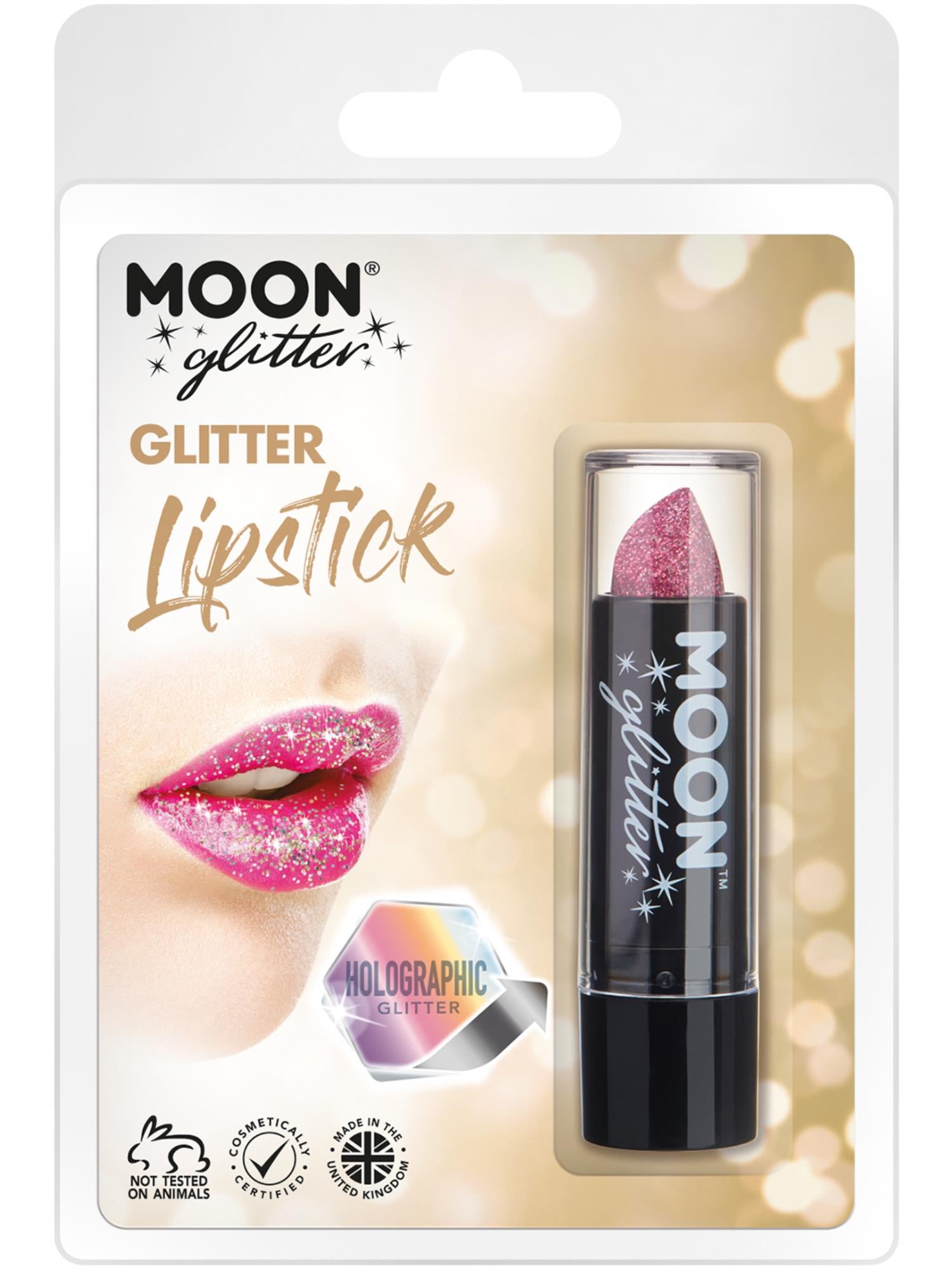 Moon Glitter Holographic Glitter Lipstick, Pink 1