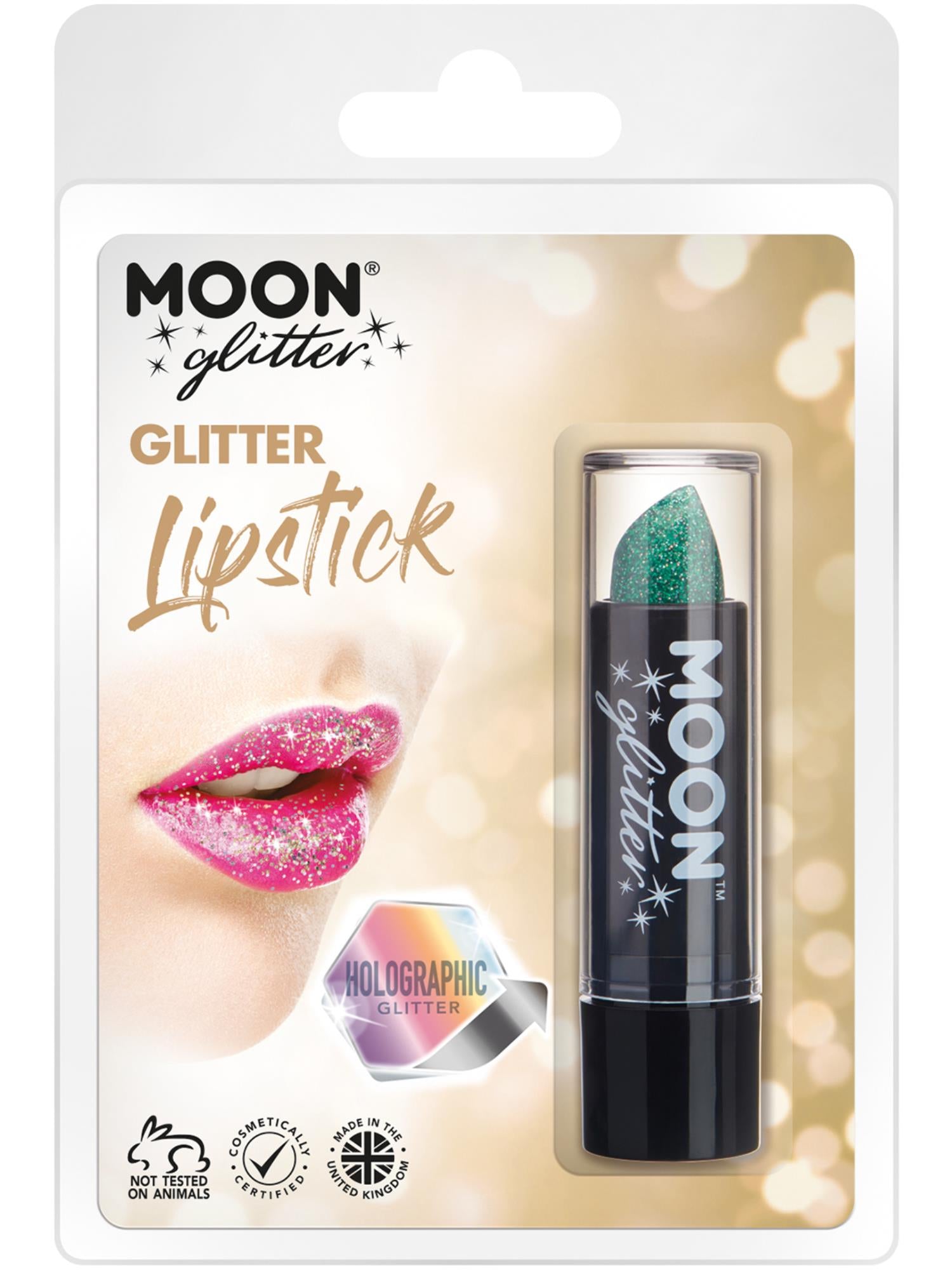 Moon Glitter Holographic Glitter Lipstick, Green 1