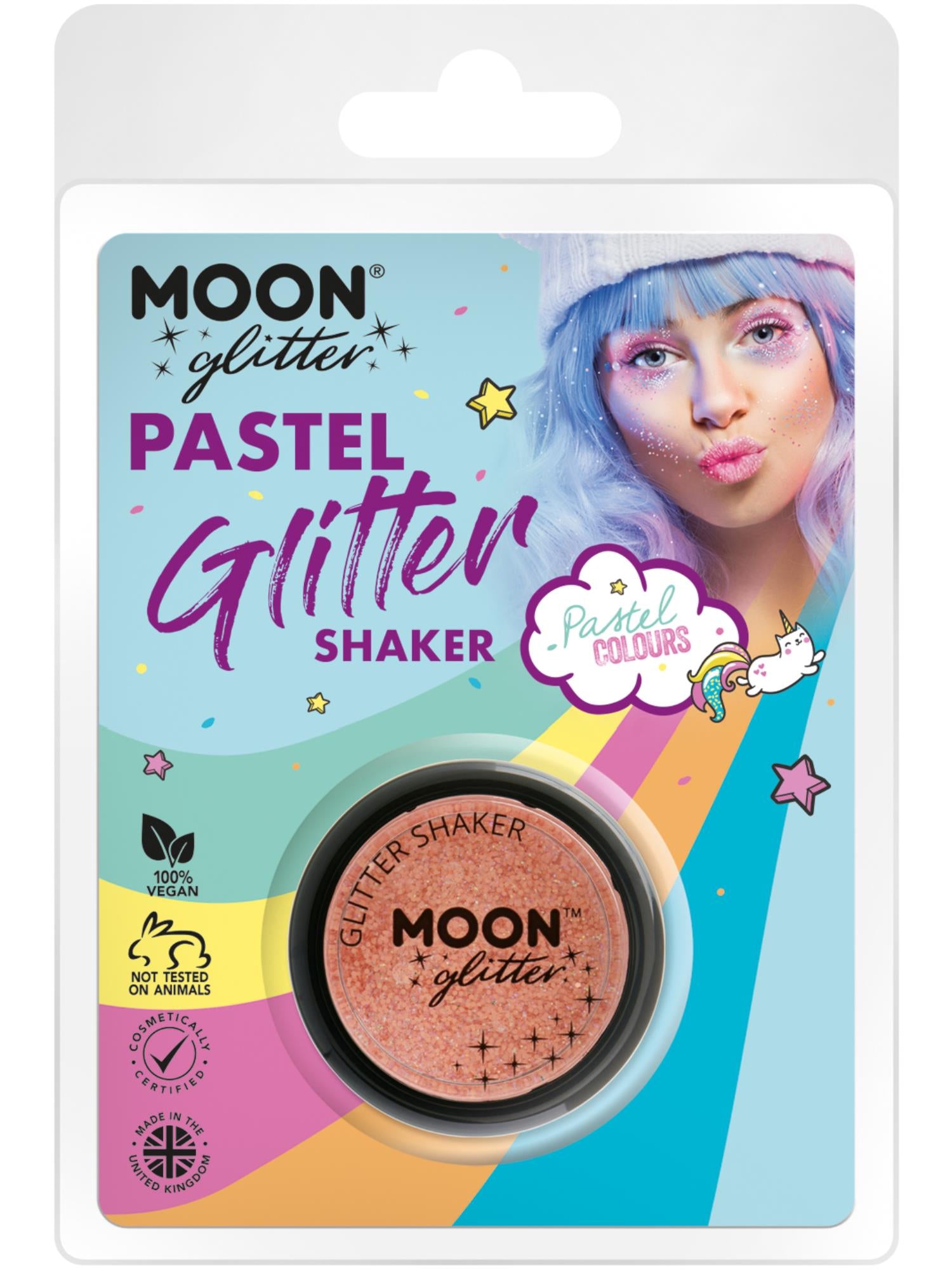 Moon Glitter Pastel Glitter Shakers, Peach 1