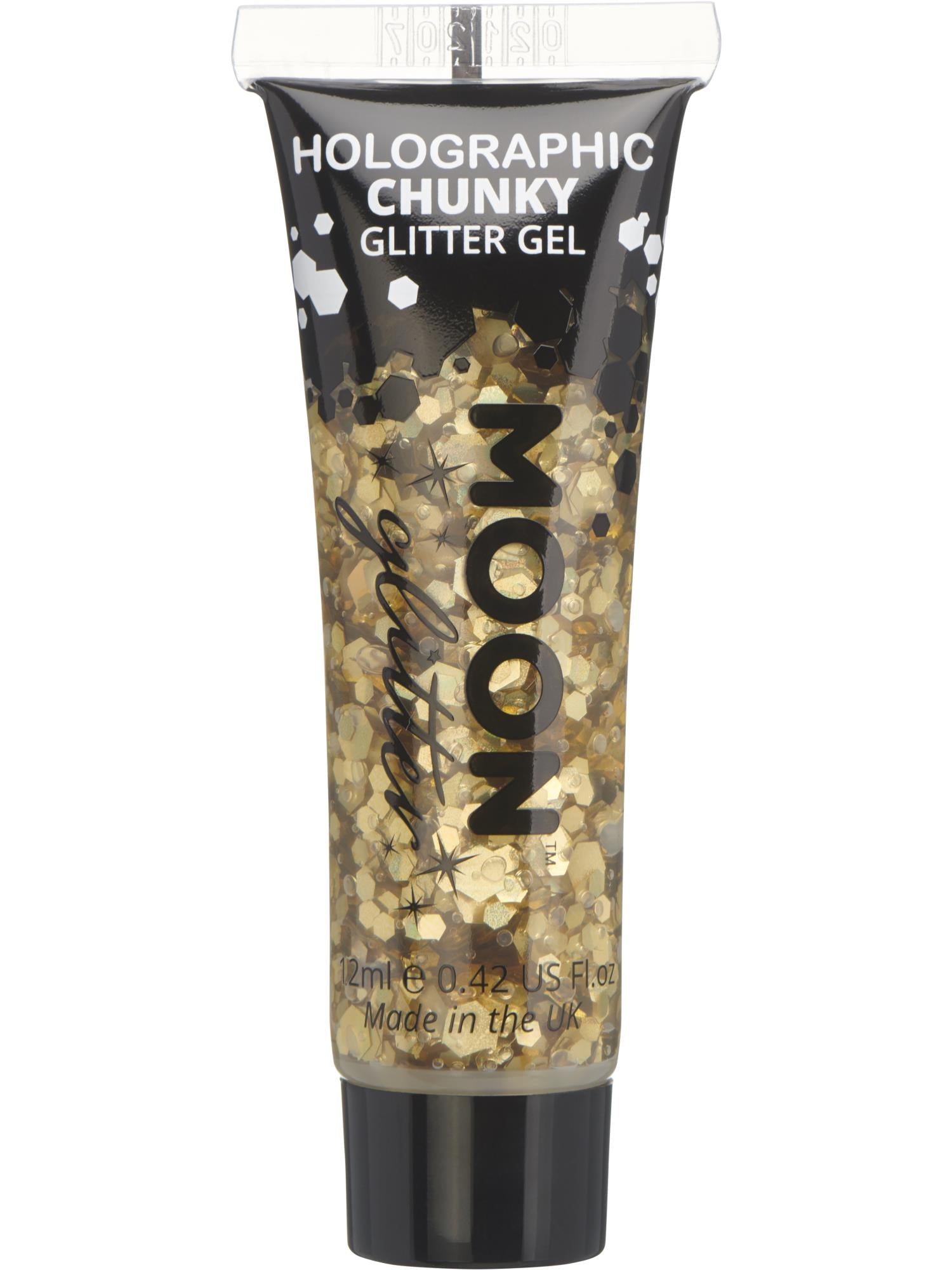 Moon Glitter Holographic Chunky Glitter Gel, Gold 1