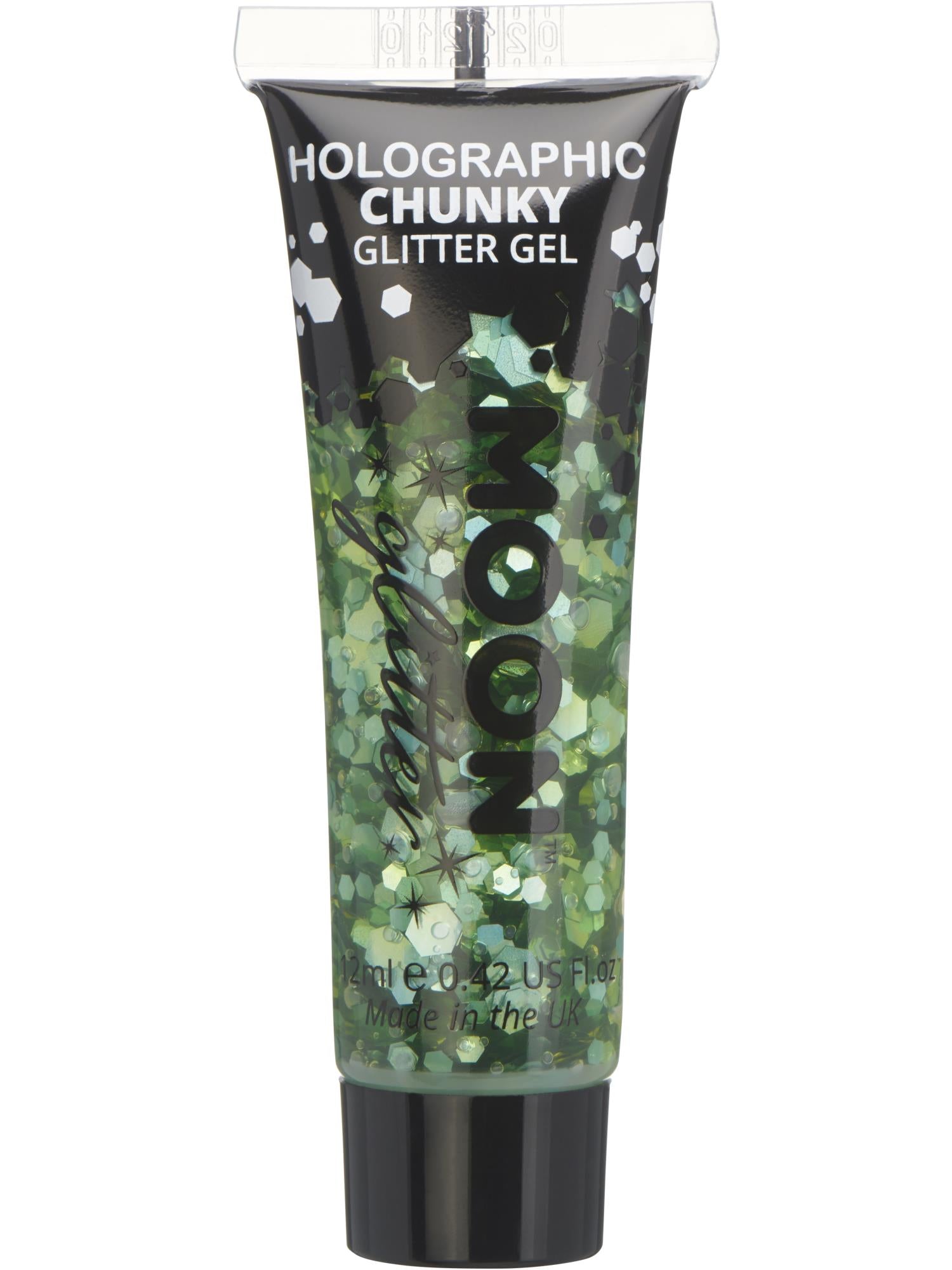 Moon Glitter Holographic Chunky Glitter Gel,Green 1