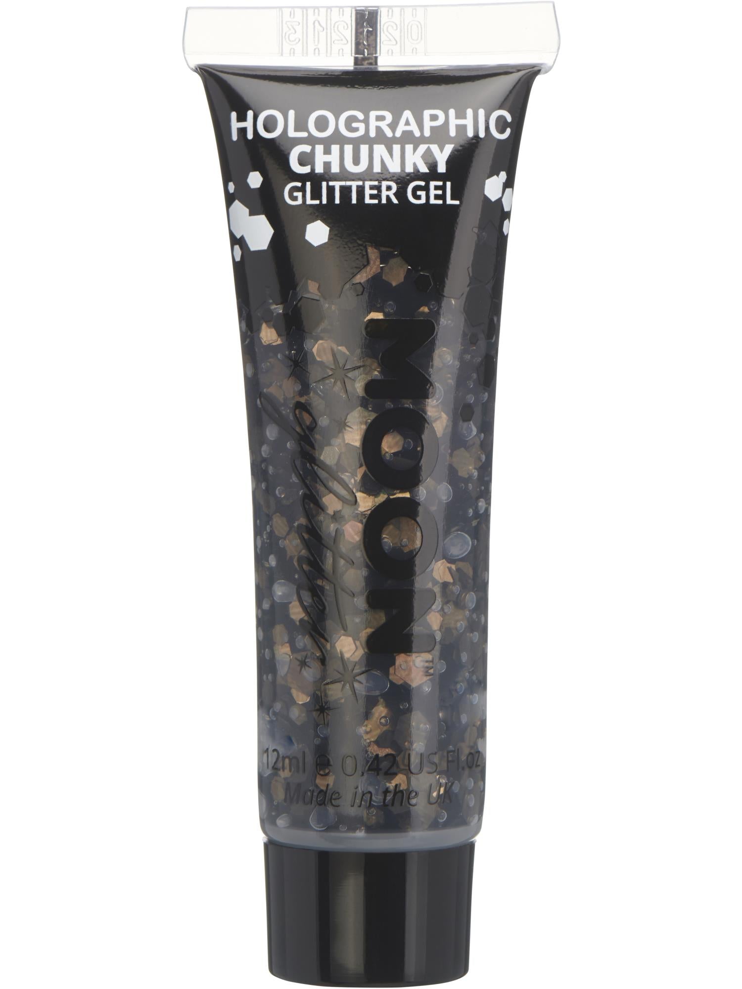 Moon Glitter Holographic Chunky Glitter Gel, Black 1