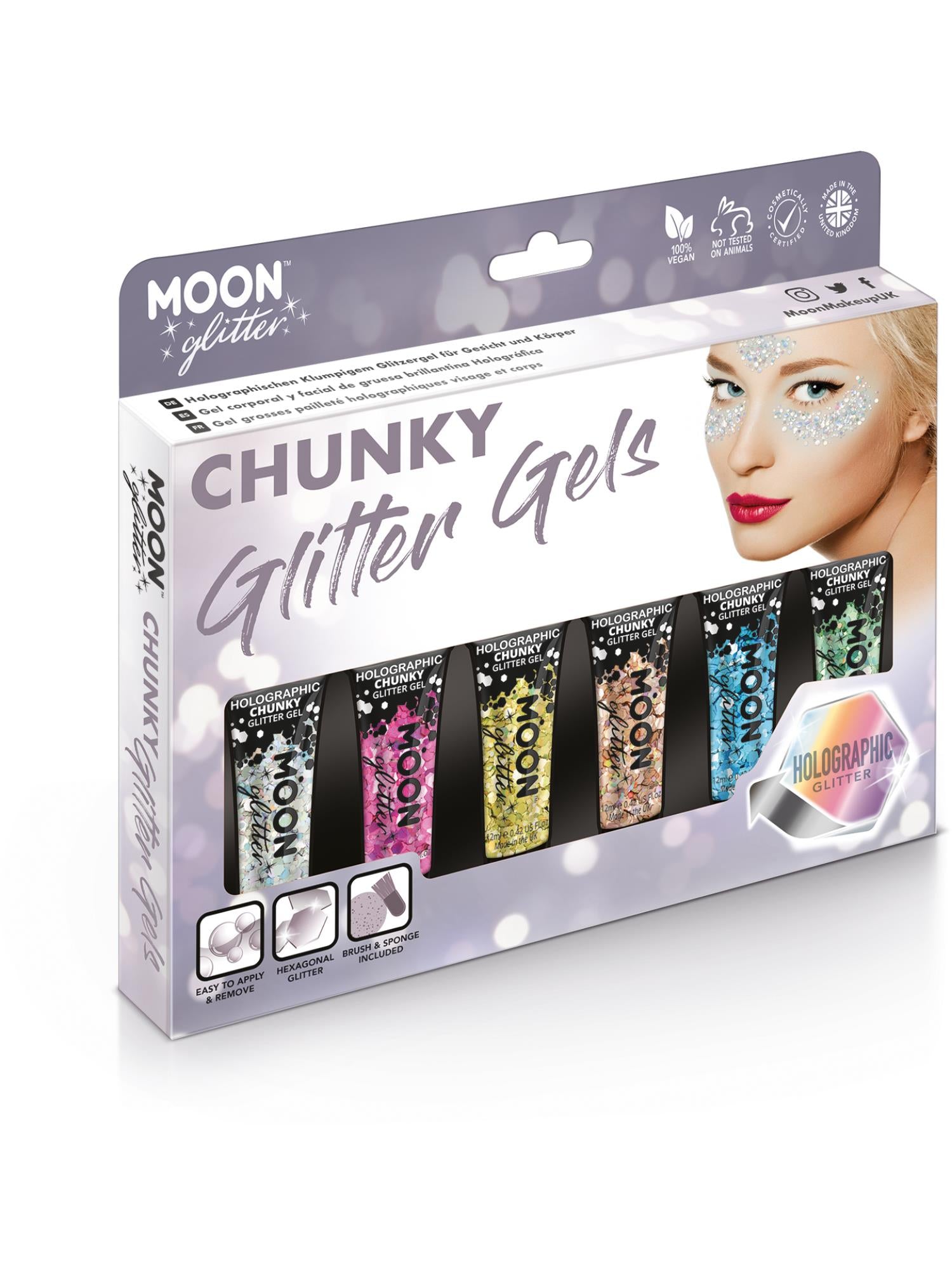 Moon Glitter Holographic Chunky Glitter Gel 1
