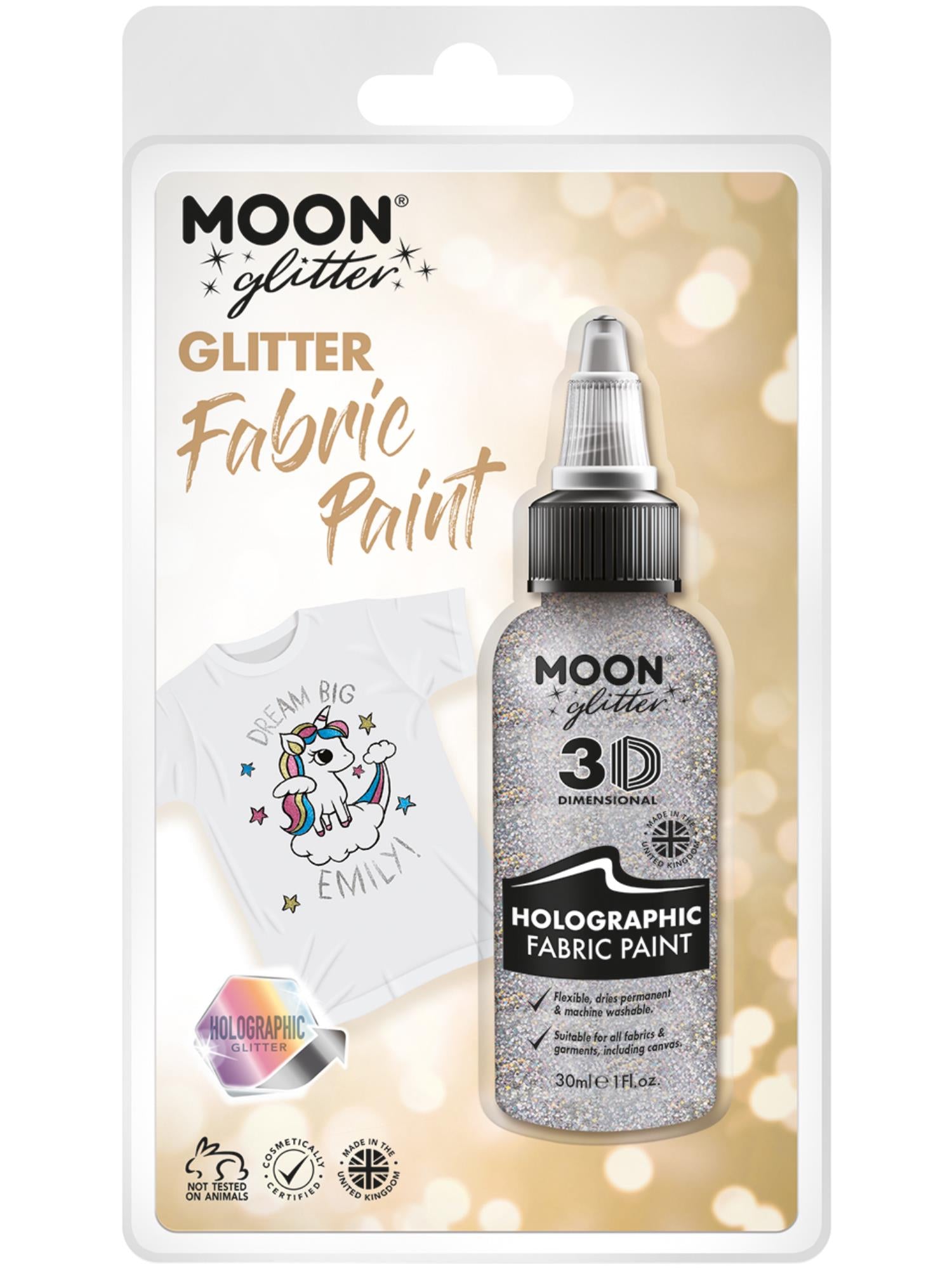 Moon Glitter Holographic Glitter Fabric Paint 1