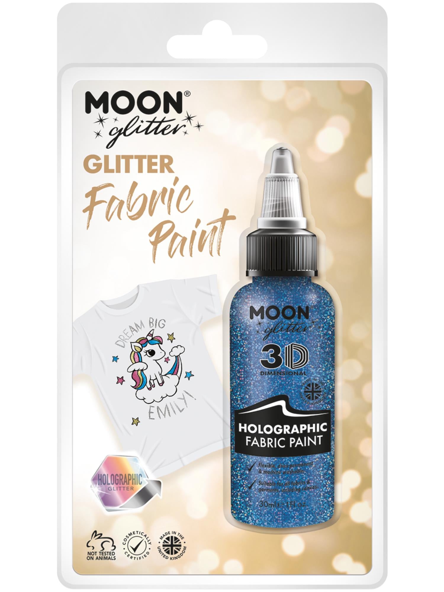 Moon Glitter Holographic Glitter Fabric Paint 1