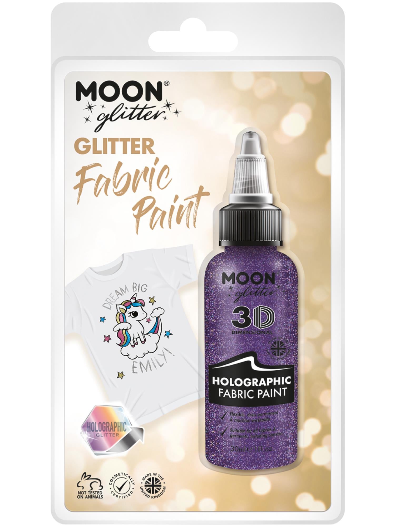 Moon Glitter Holographic Glitter Fabric Paint 1
