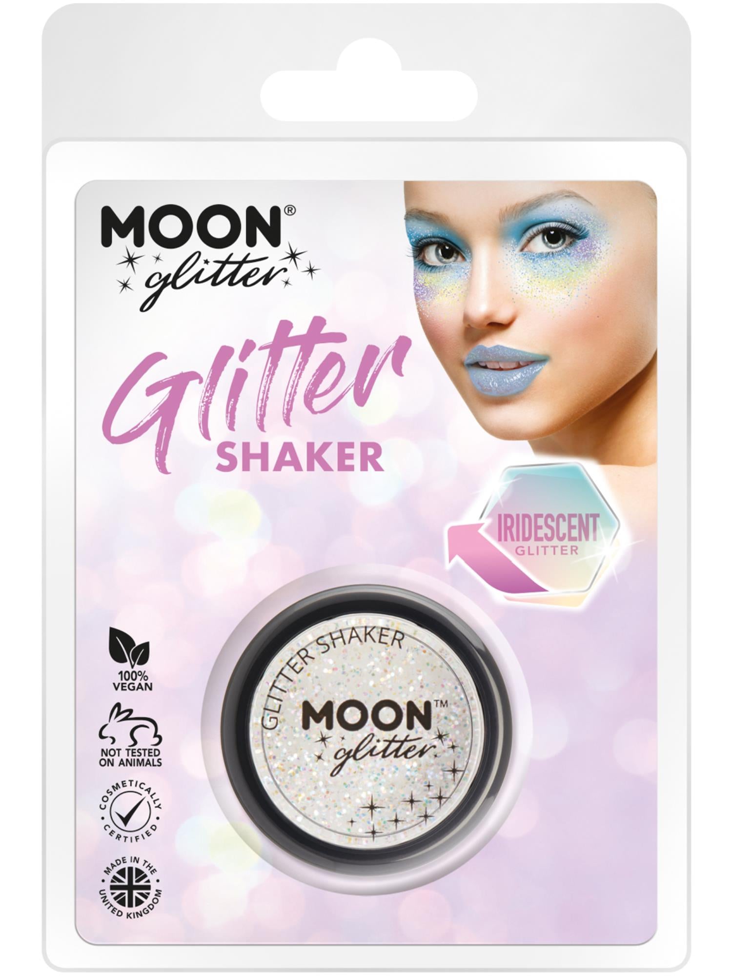 Moon Glitter Iridescent Glitter Shakers, White 1
