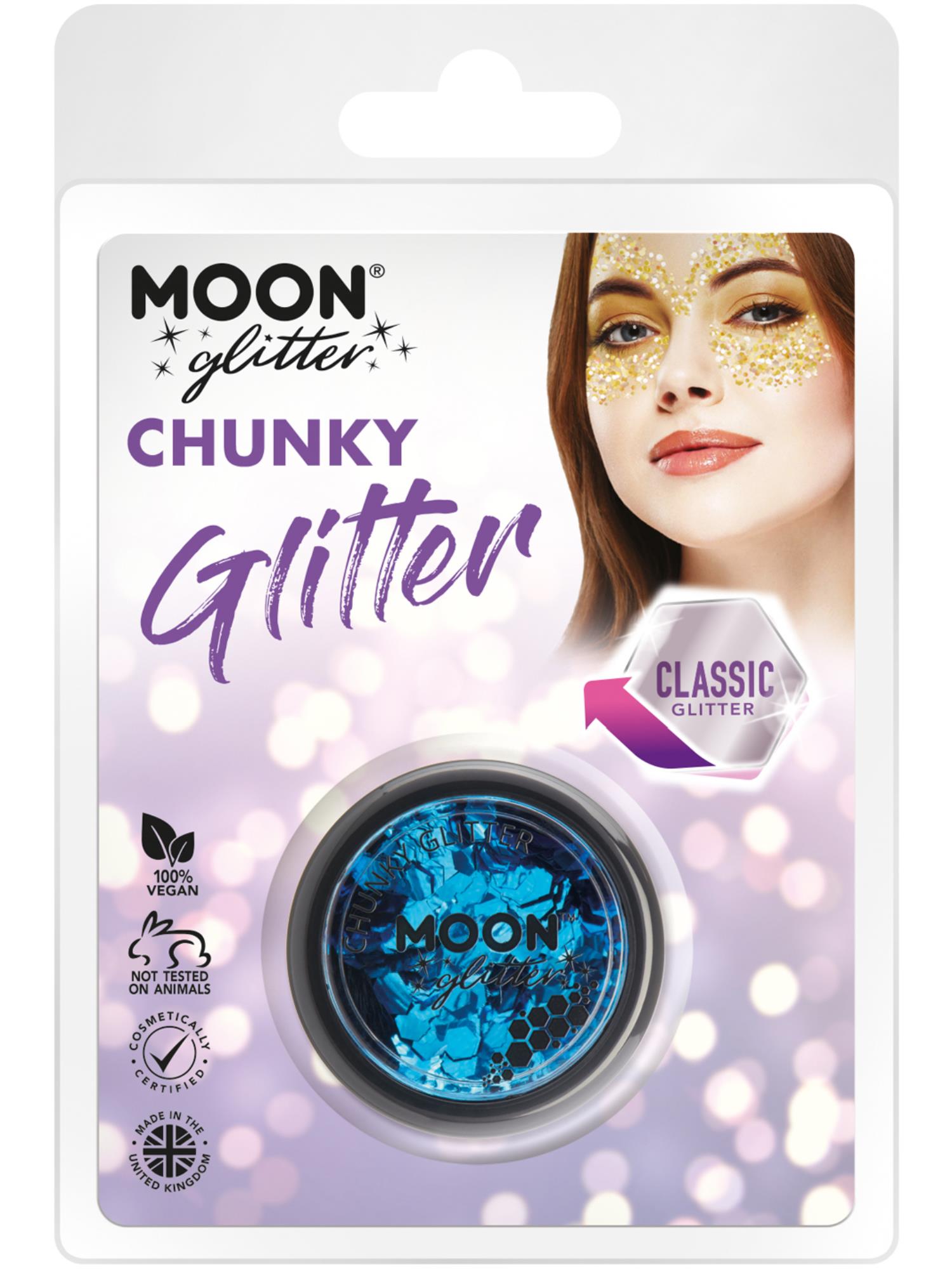 Moon Glitter Classic Chunky Glitter, Blue 1