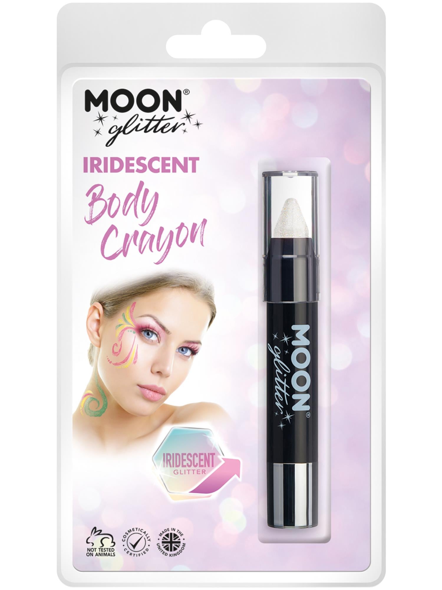 Moon Glitter Iridescent Body Crayons, White 1