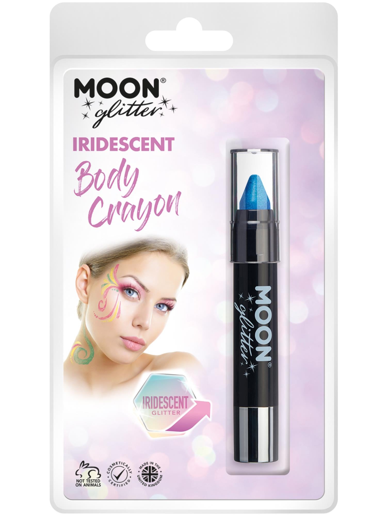 Moon Glitter Iridescent Body Crayons, Blue 1