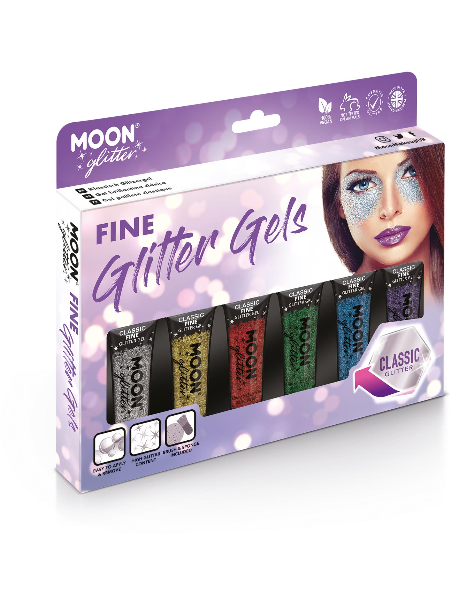 Moon Glitter Classic Fine Glitter Gel, Assorted 1