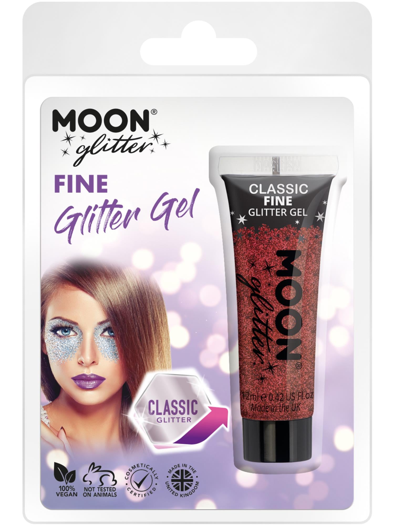 Moon Glitter Classic Fine Glitter Gel, Red 1