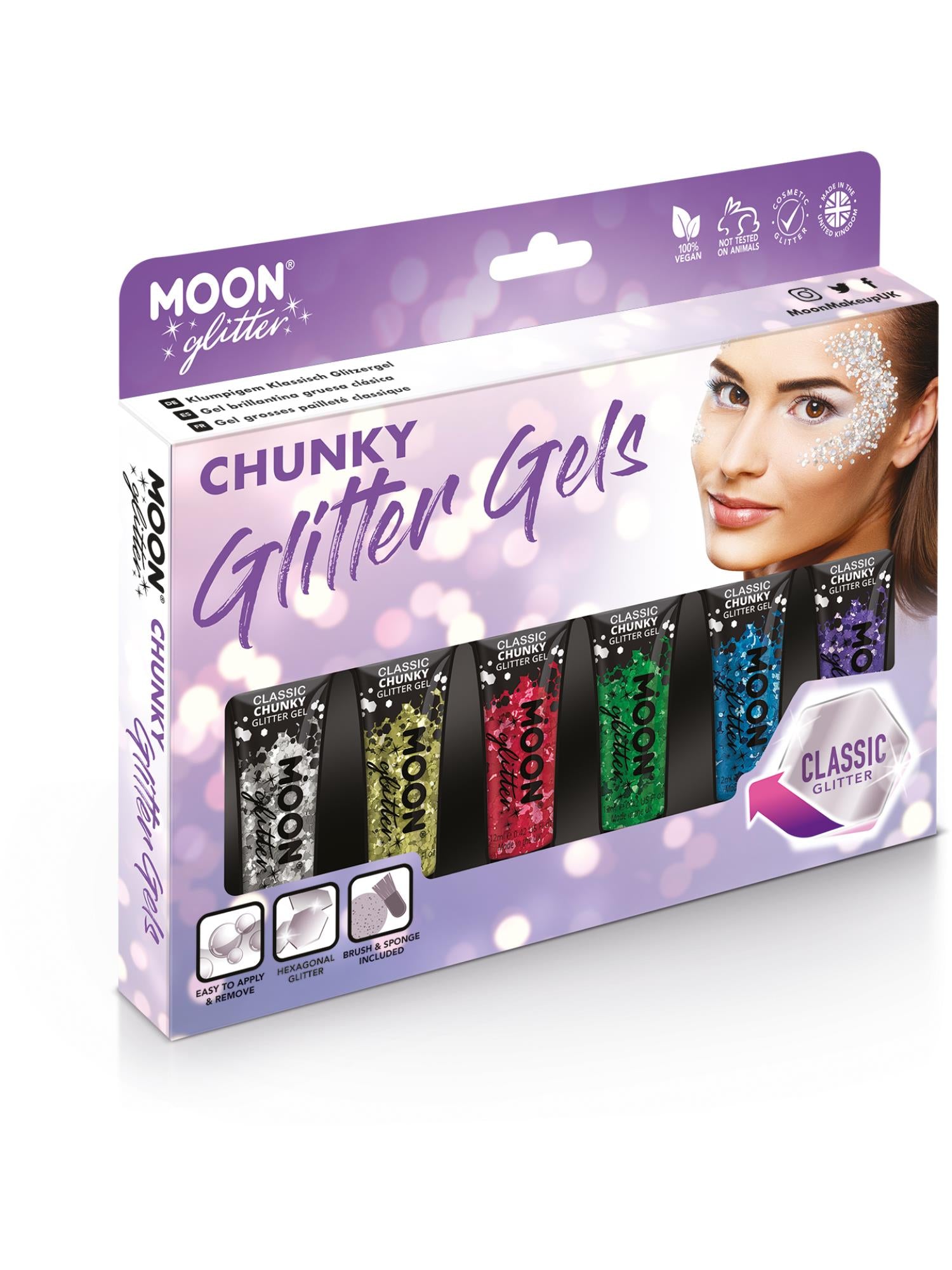 Moon Glitter Classic Chunky Glitter Gel, Assorted 1