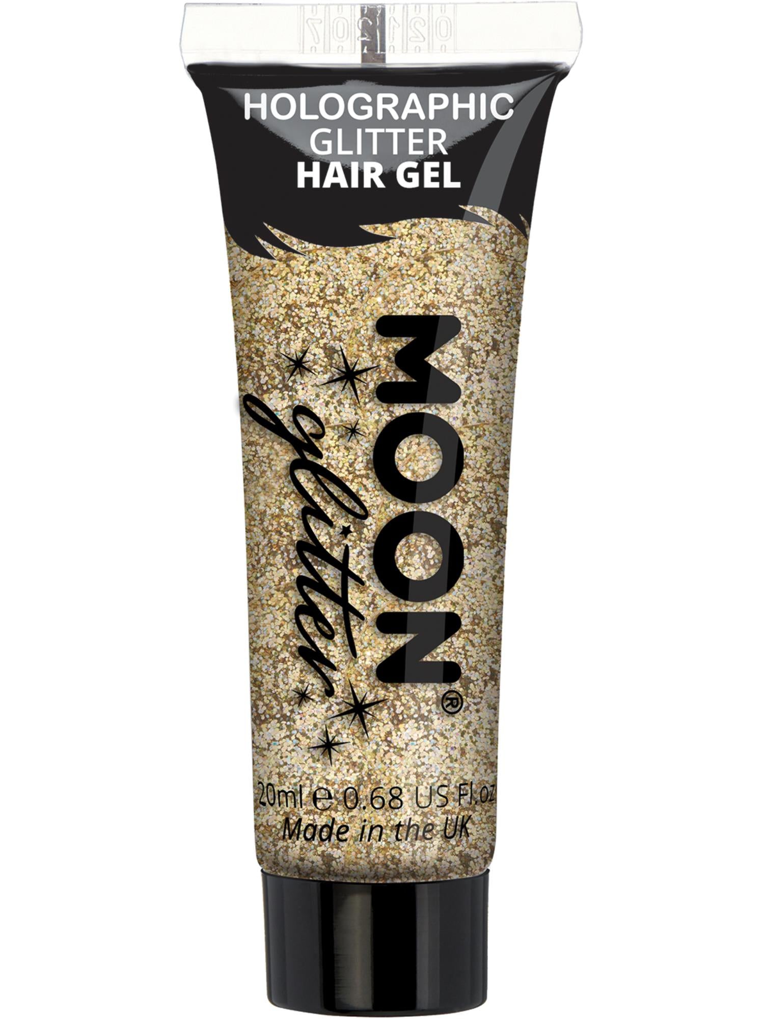 Moon Glitter Holographic Glitter Hair Gel, Gold 1