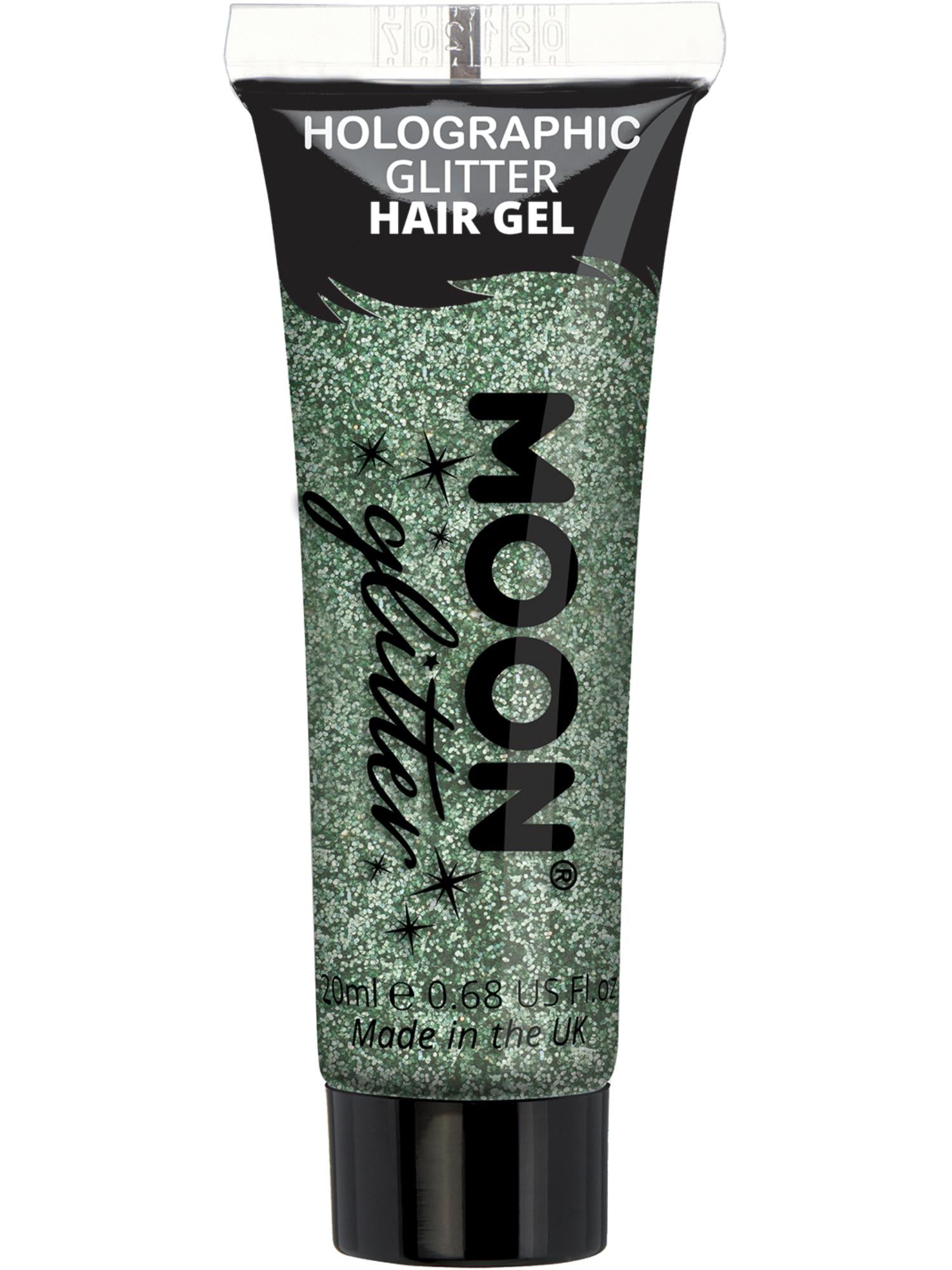 Moon Glitter Holographic Glitter Hair Gel, Green 1