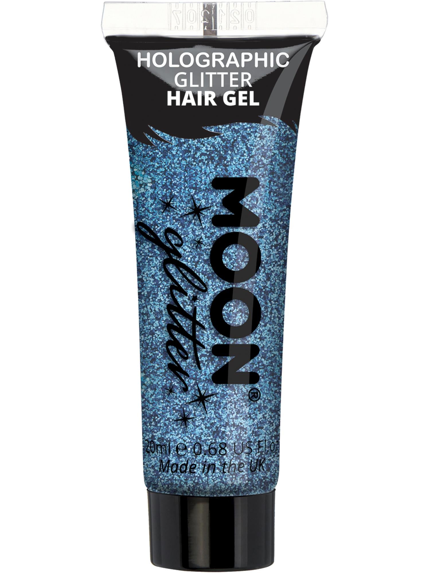 Moon Glitter Holographic Glitter Hair Gel, Blue 1