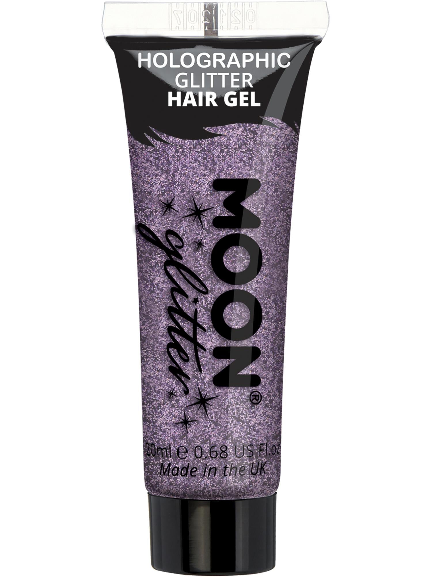 Moon Glitter Holographic Glitter Hair Gel, Purple 1