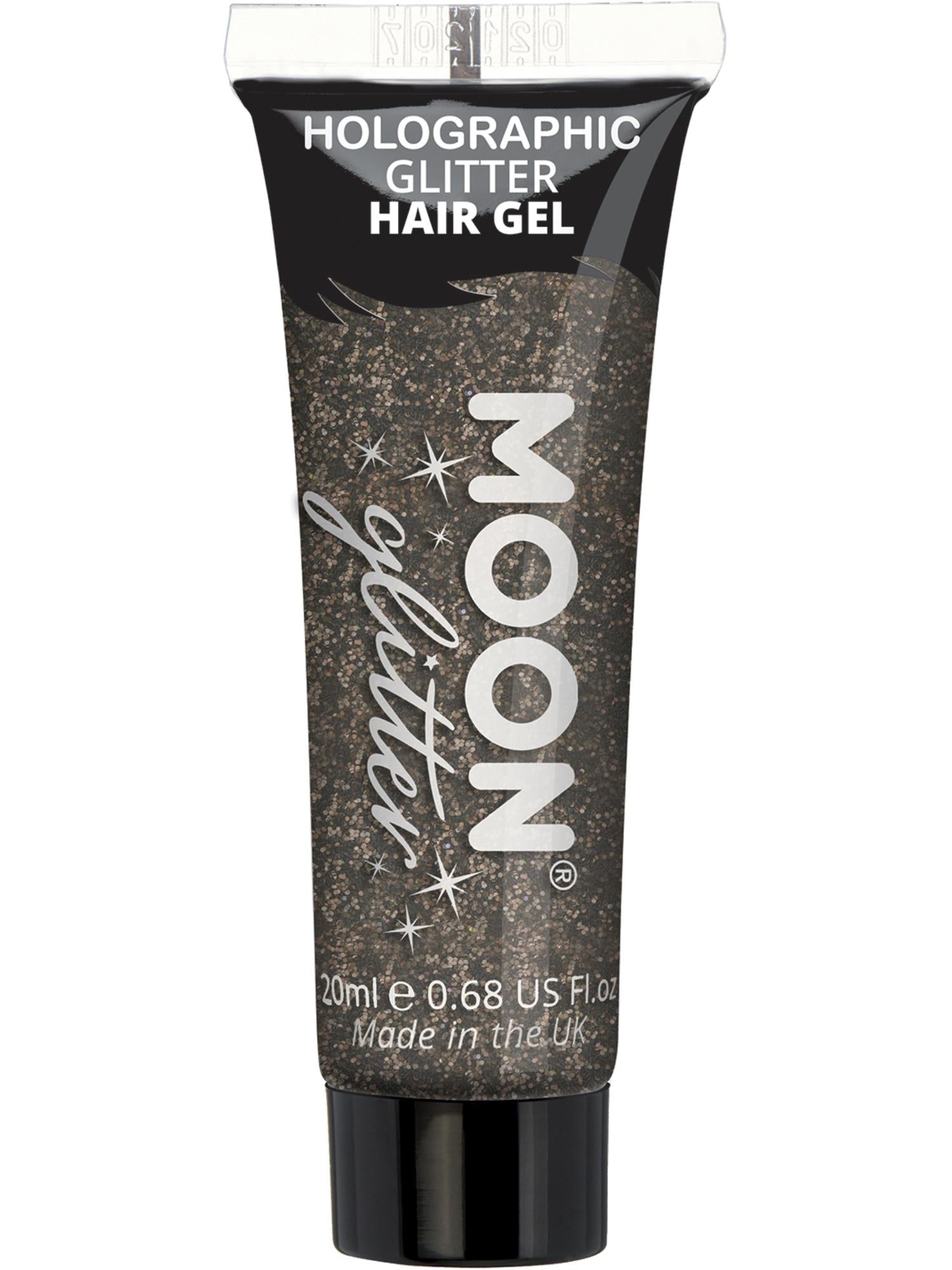 Moon Glitter Holographic Glitter Hair Gel, Black 1